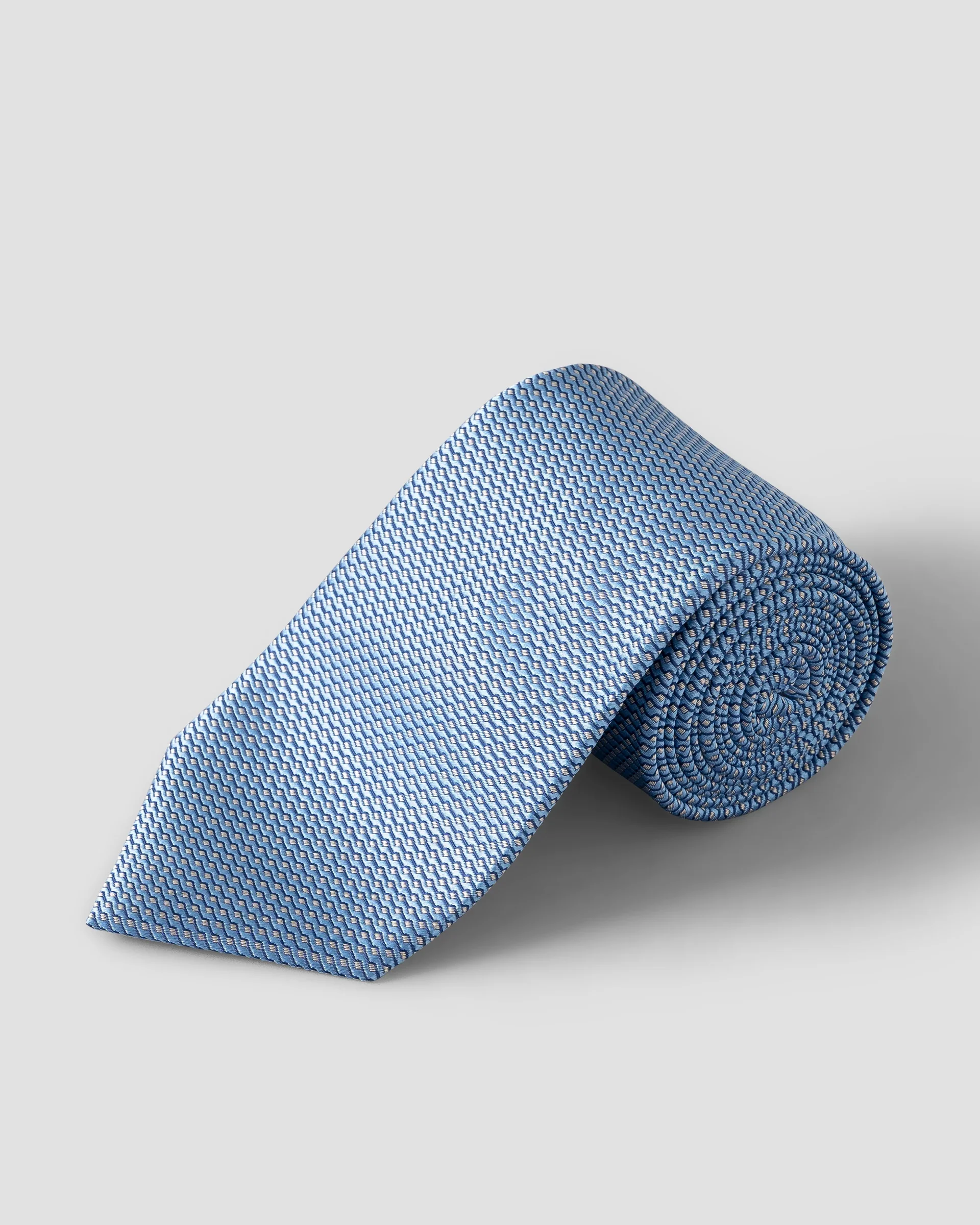 Eton Dark Blue Geometric Woven Silk Tie