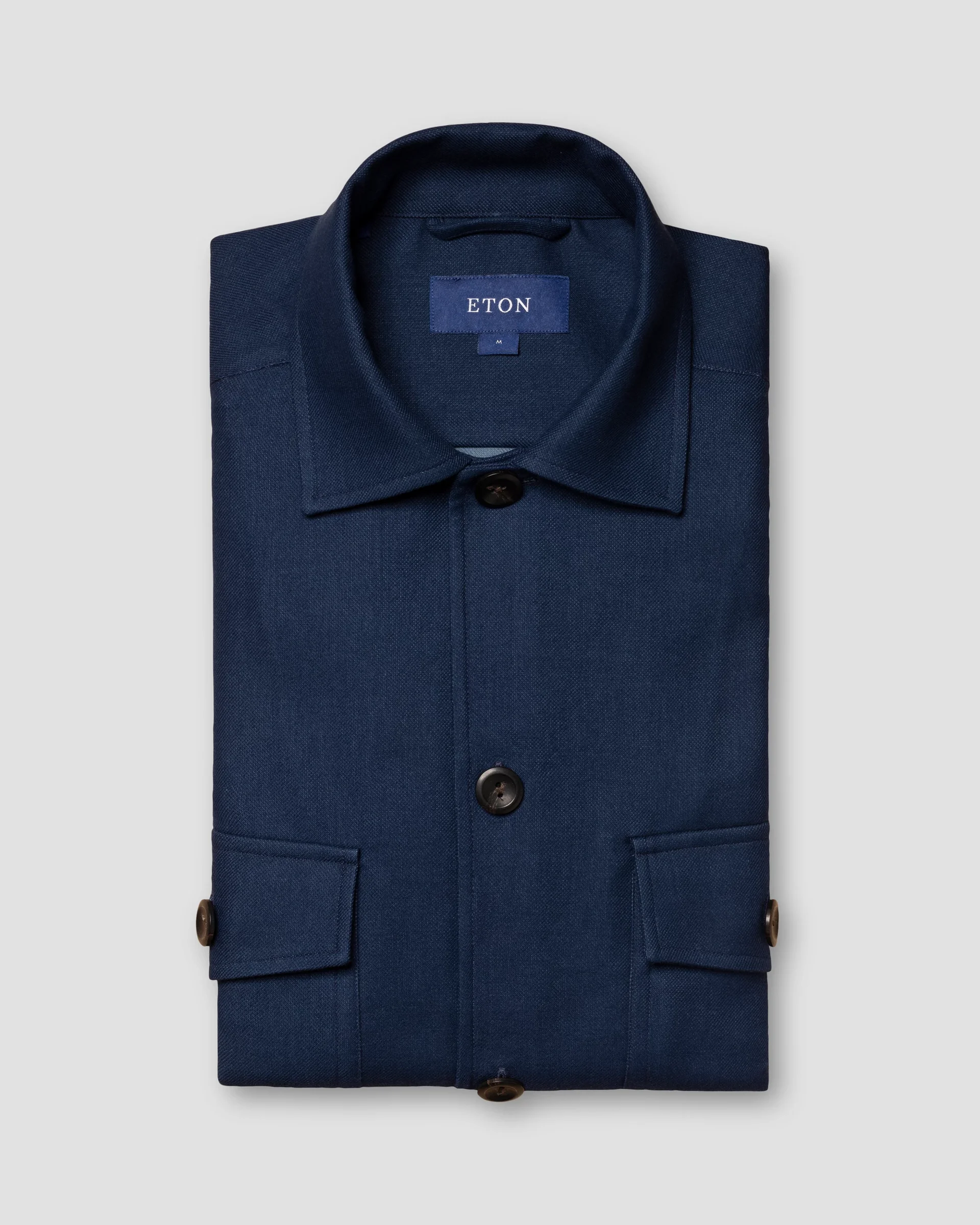 Eton Blue Twill Overshirt | Relaxed fit | Size  S