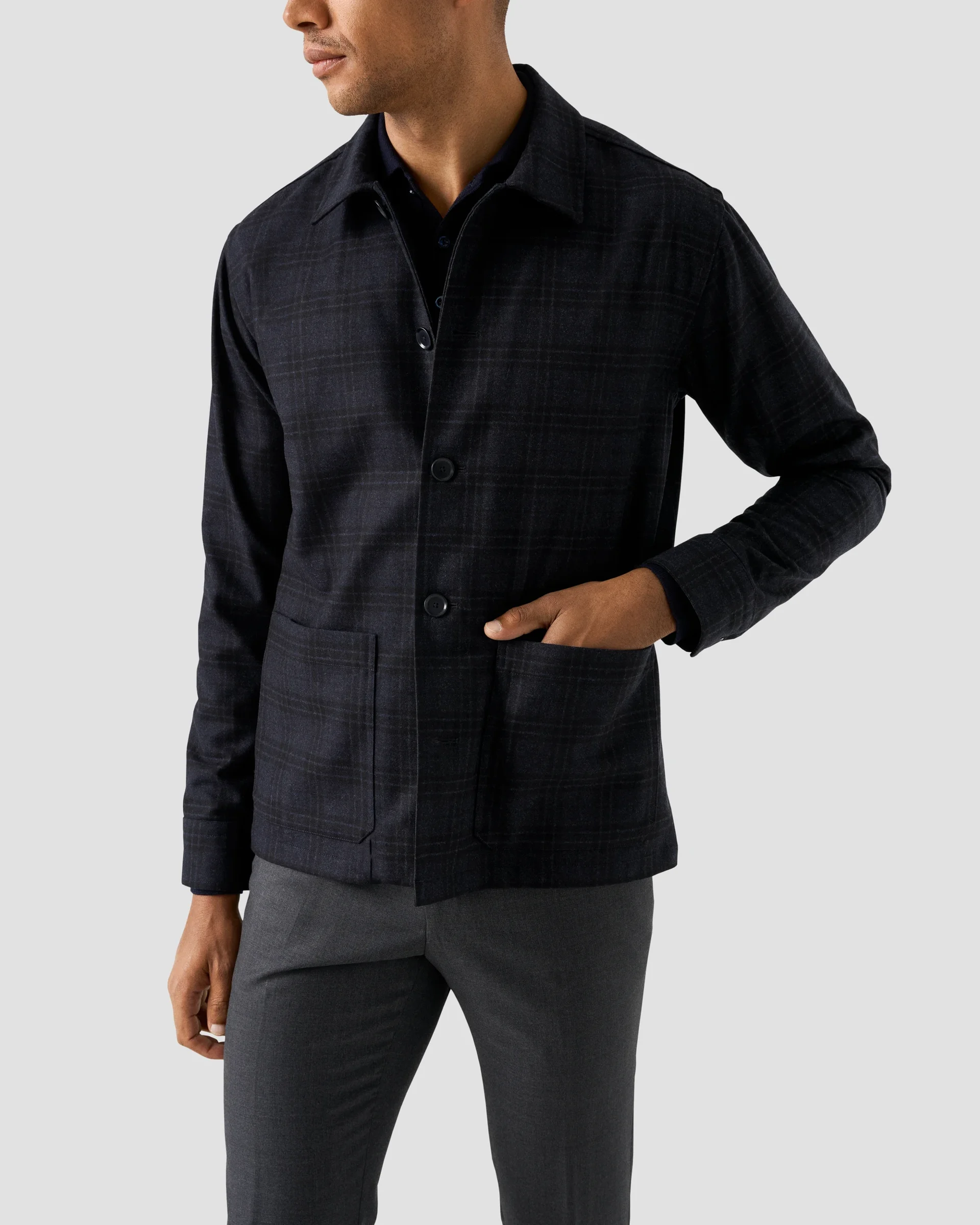 Eton Wool Cashmere Overshirt | Relaxed fit | Size  L