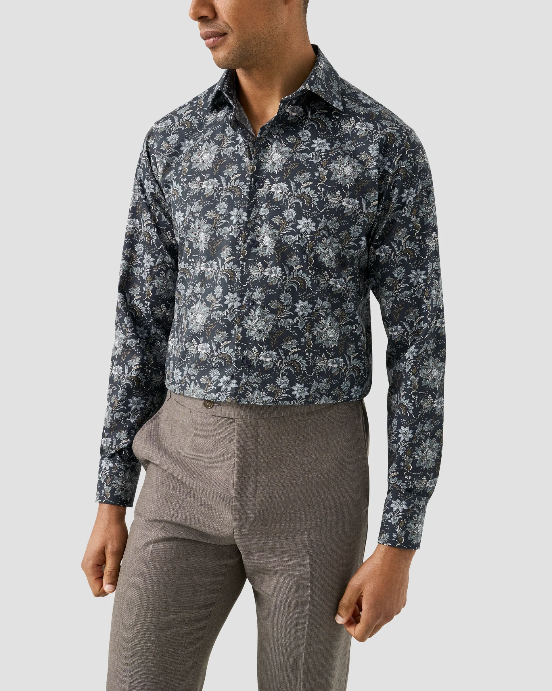 Eton Floral Print Signature Twill Dress Shirt | Slim fit | Size  43