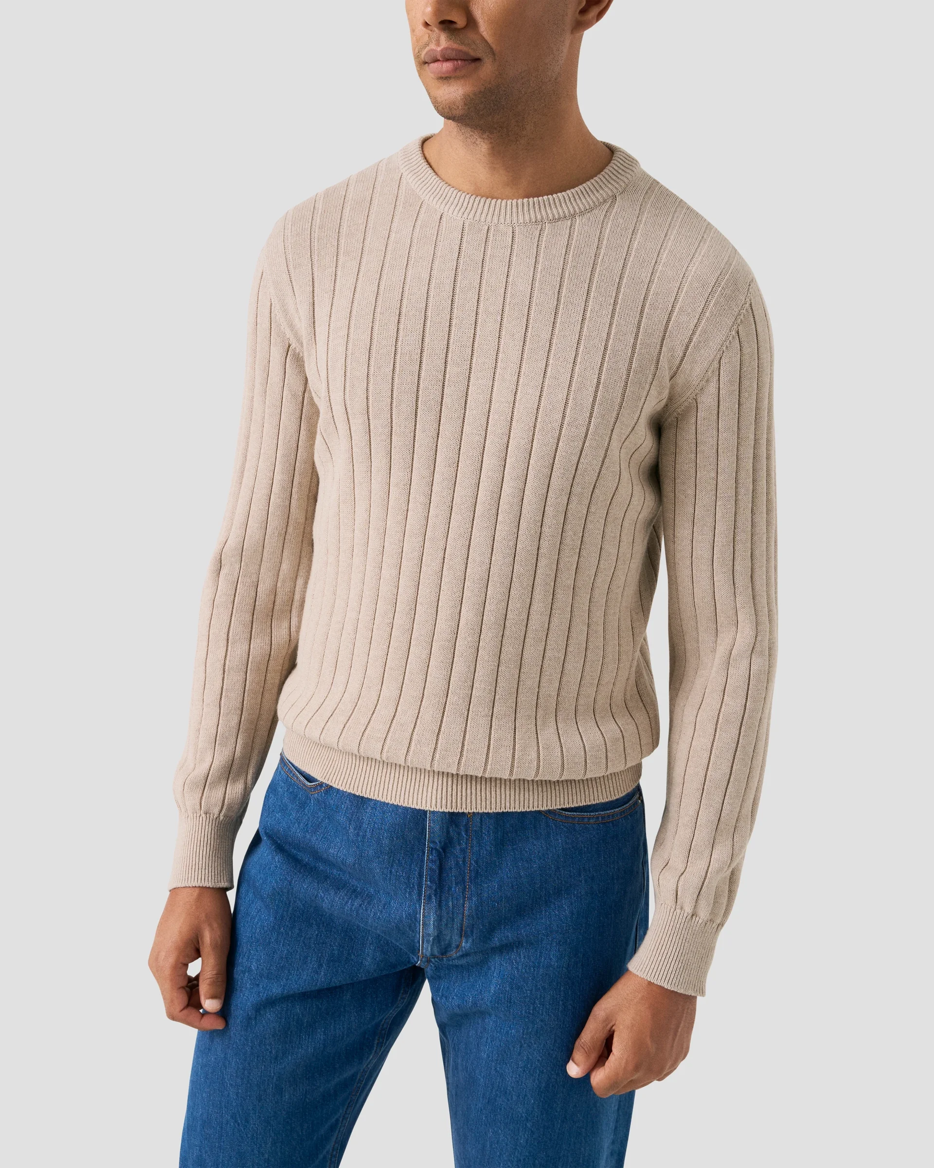 Eton Rib-Knit Crewneck Sweater | Polo Shirt | Size  M