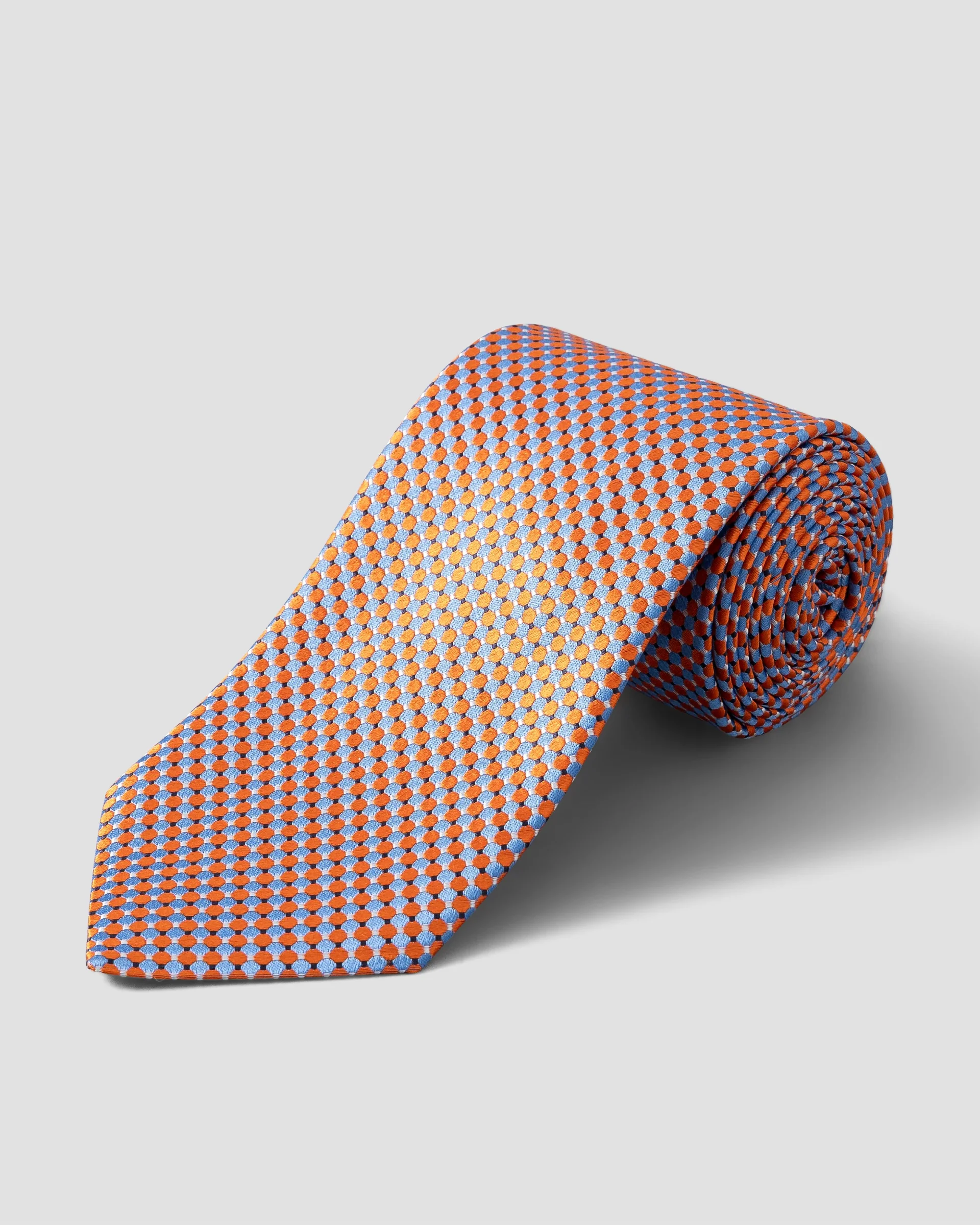 Eton Orange Geometric Silk Tie