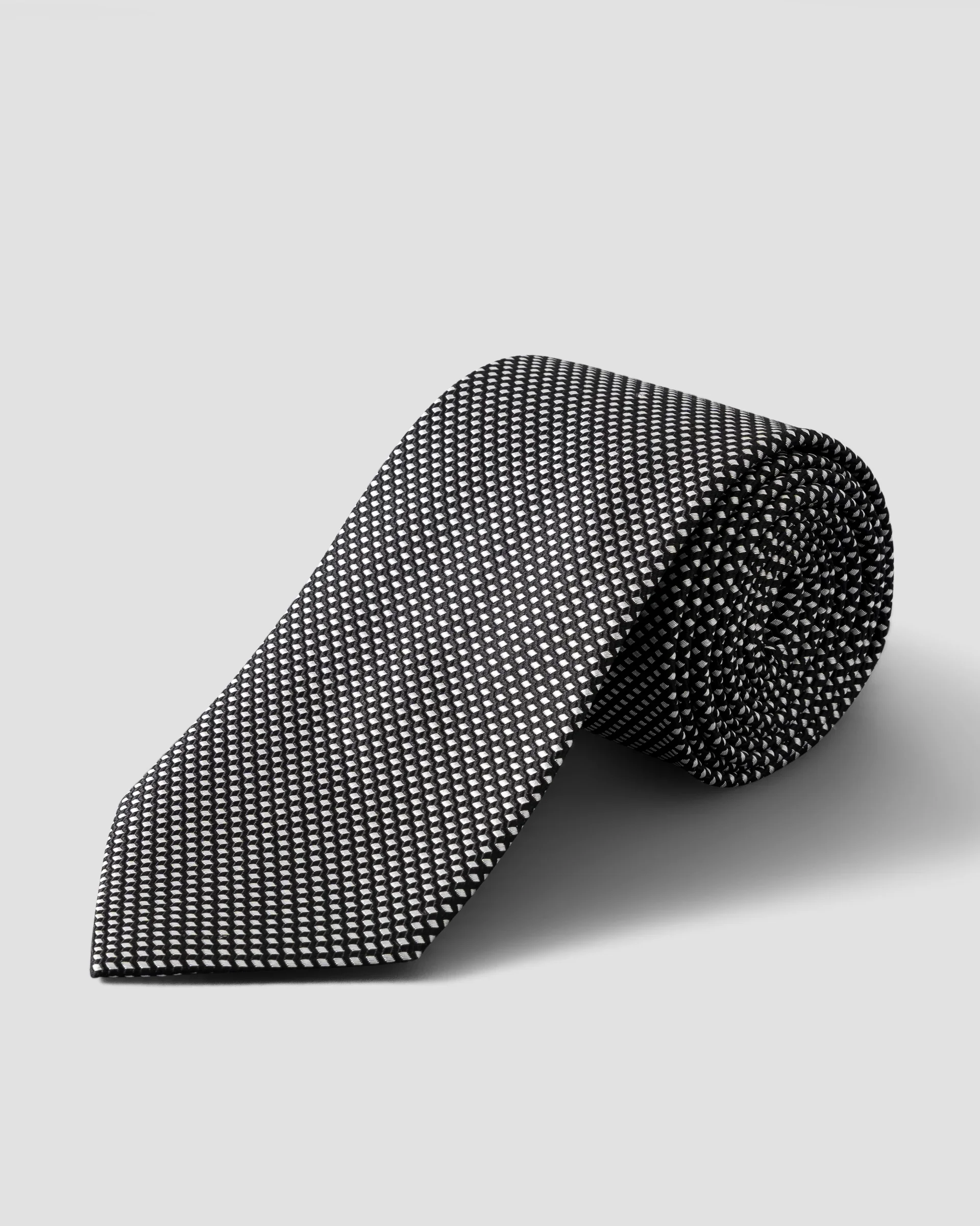 Eton Black Geometric Woven Tie