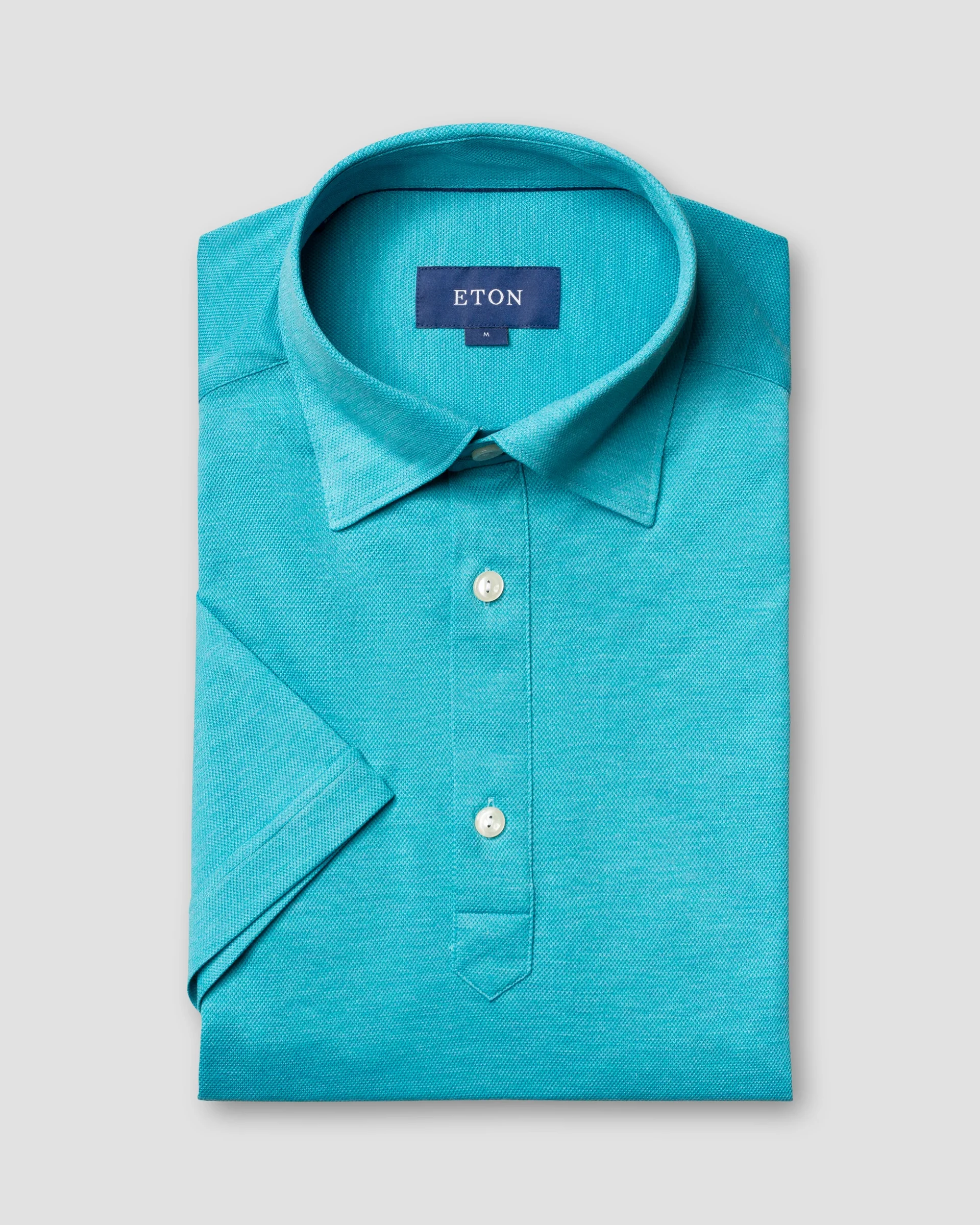 Eton Turquoise Polo Shirt - Short Sleeved | Slim fit - knitted | Size  XS