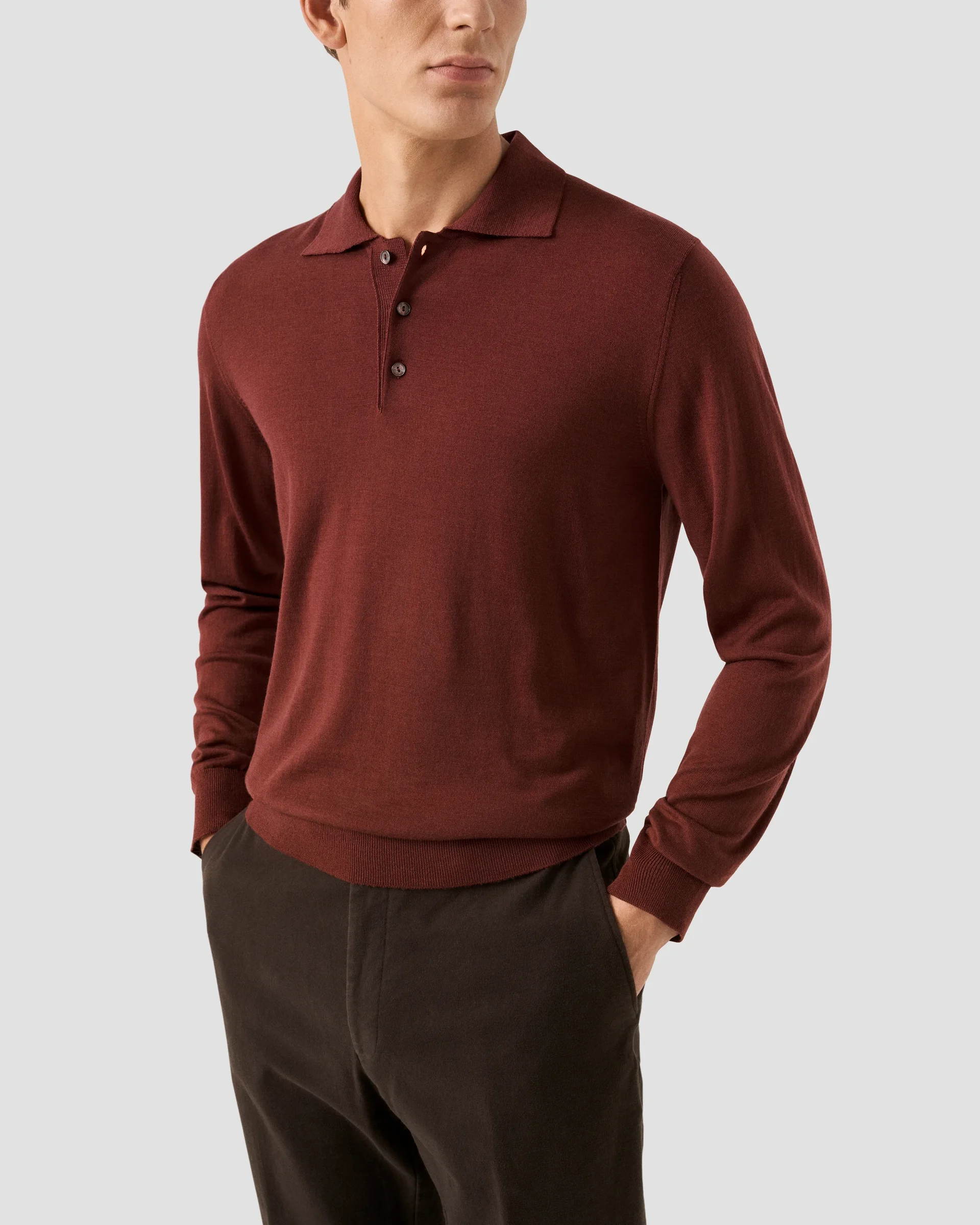 Eton Fine Knit Polo Sweater | Regular Fit | Size  L