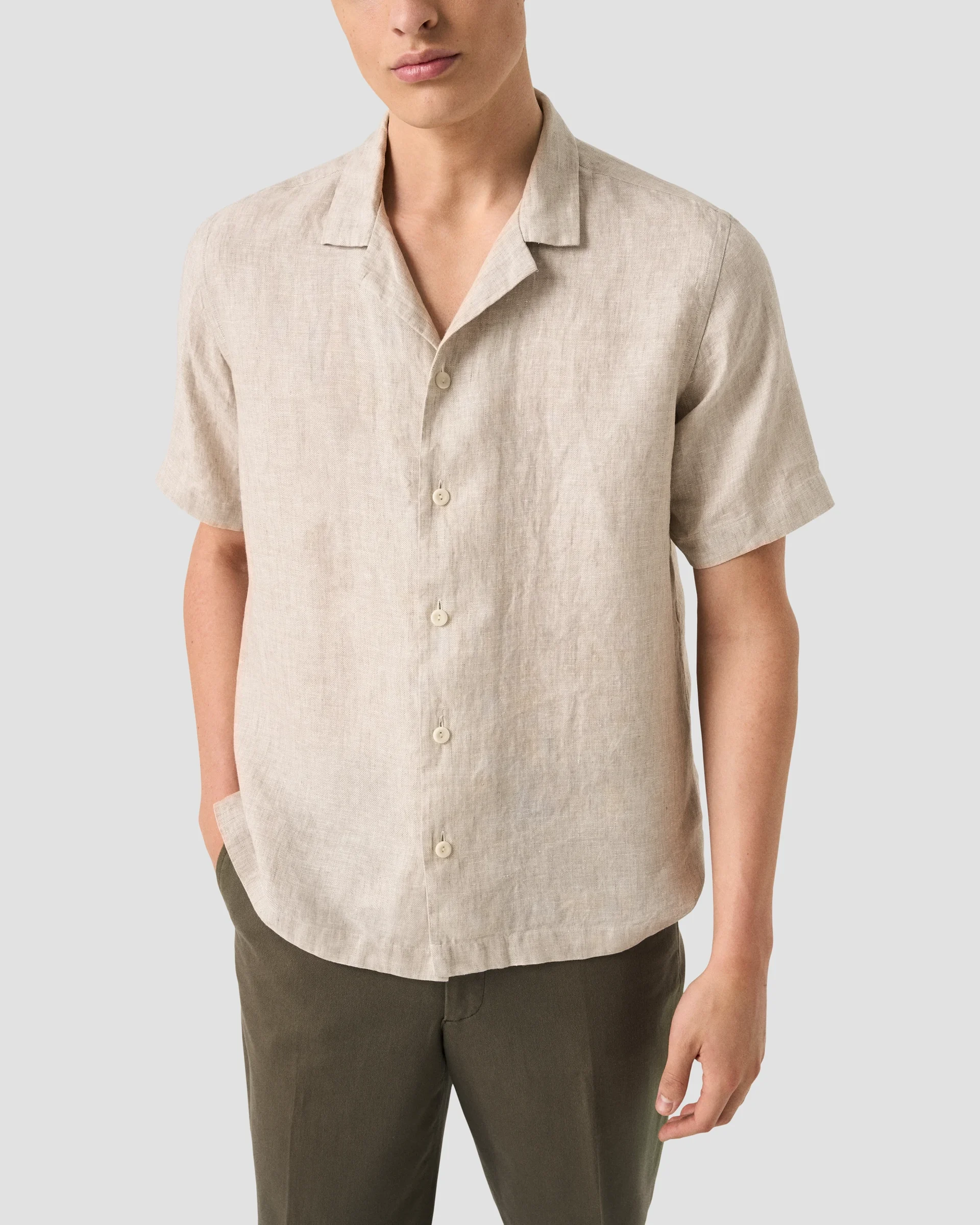 Eton Linen Twill Resort Shirt | Relaxed fit | Size  XXL