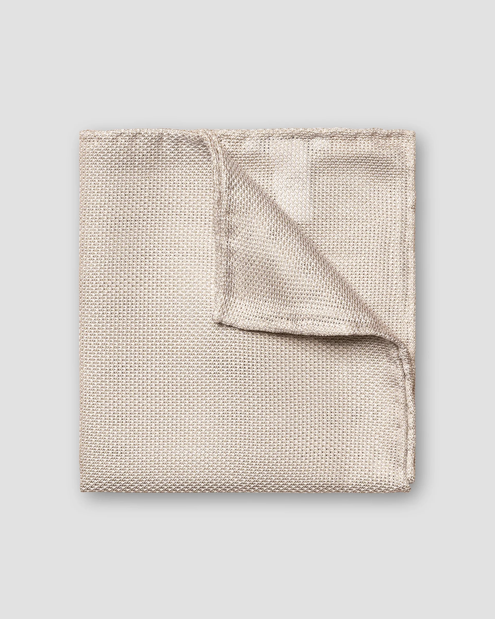 Eton Light Brown Grenadine Silk Pocket Square