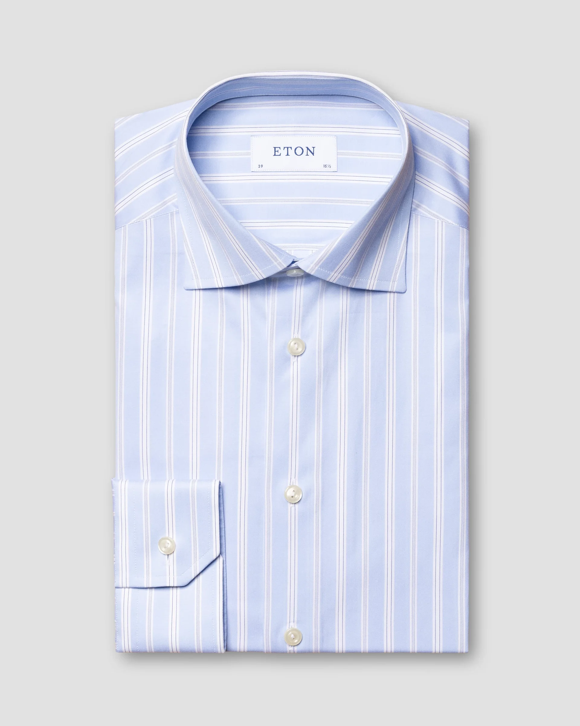 Eton Light Blue Striped Fine Twill Dress Shirt | Slim fit | Size  38
