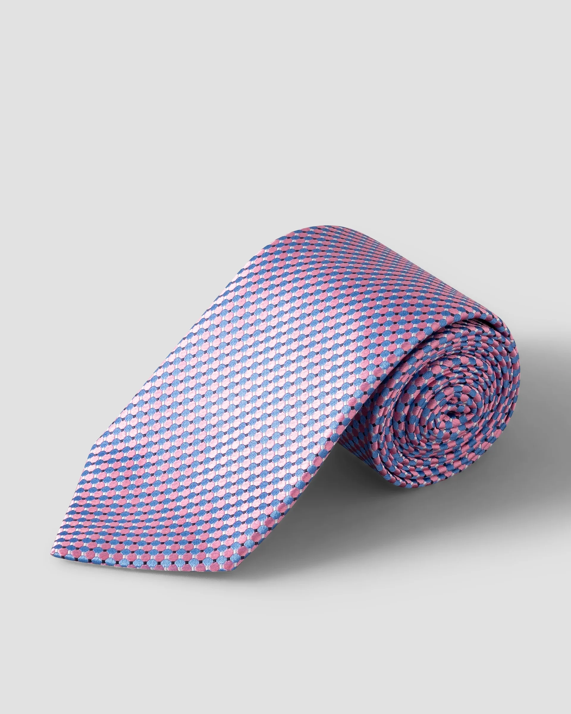 Eton Pink Geometric Silk Tie