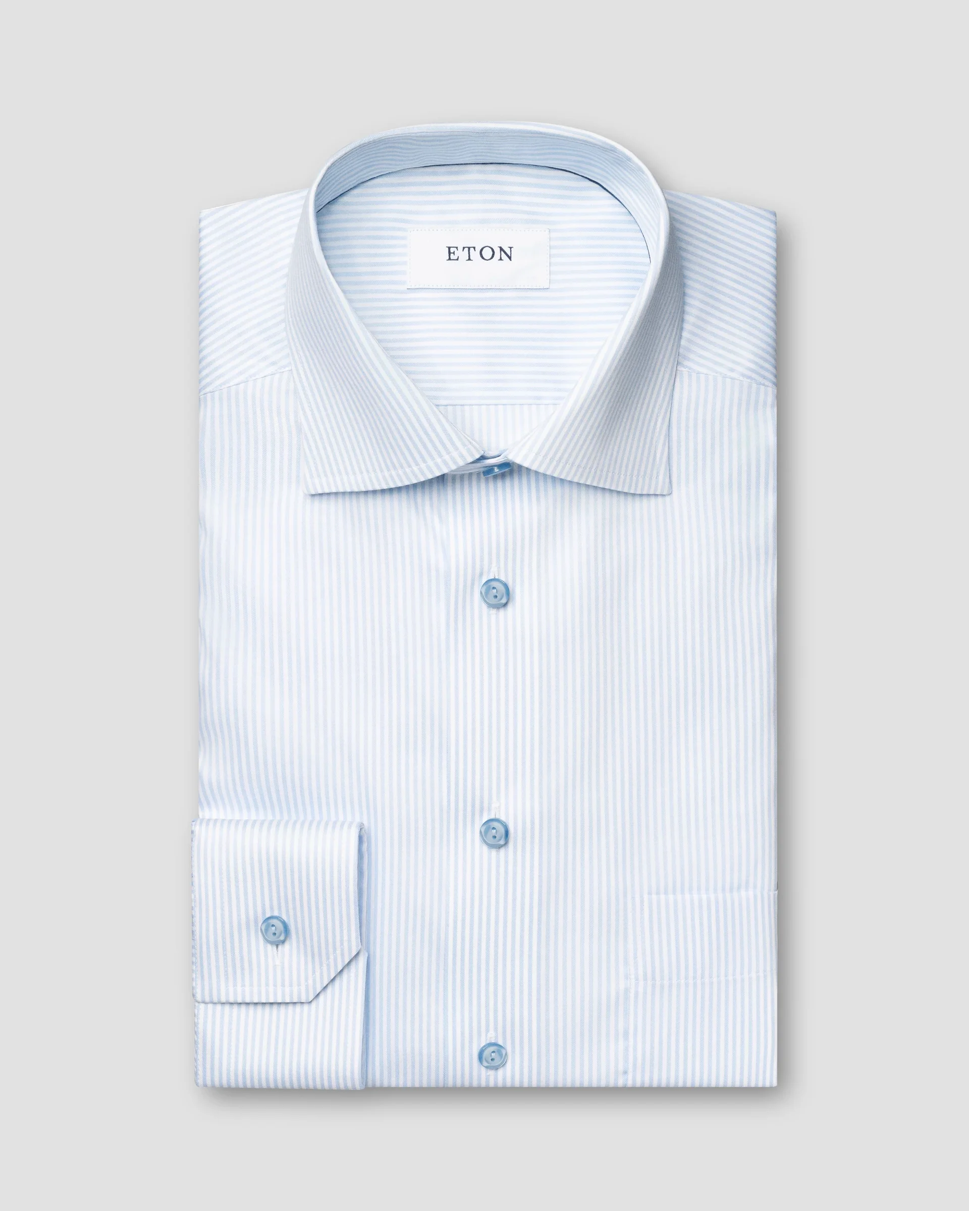 Eton Light Blue Striped Fine Twill Shirt | Classic  fit | Storlek  42