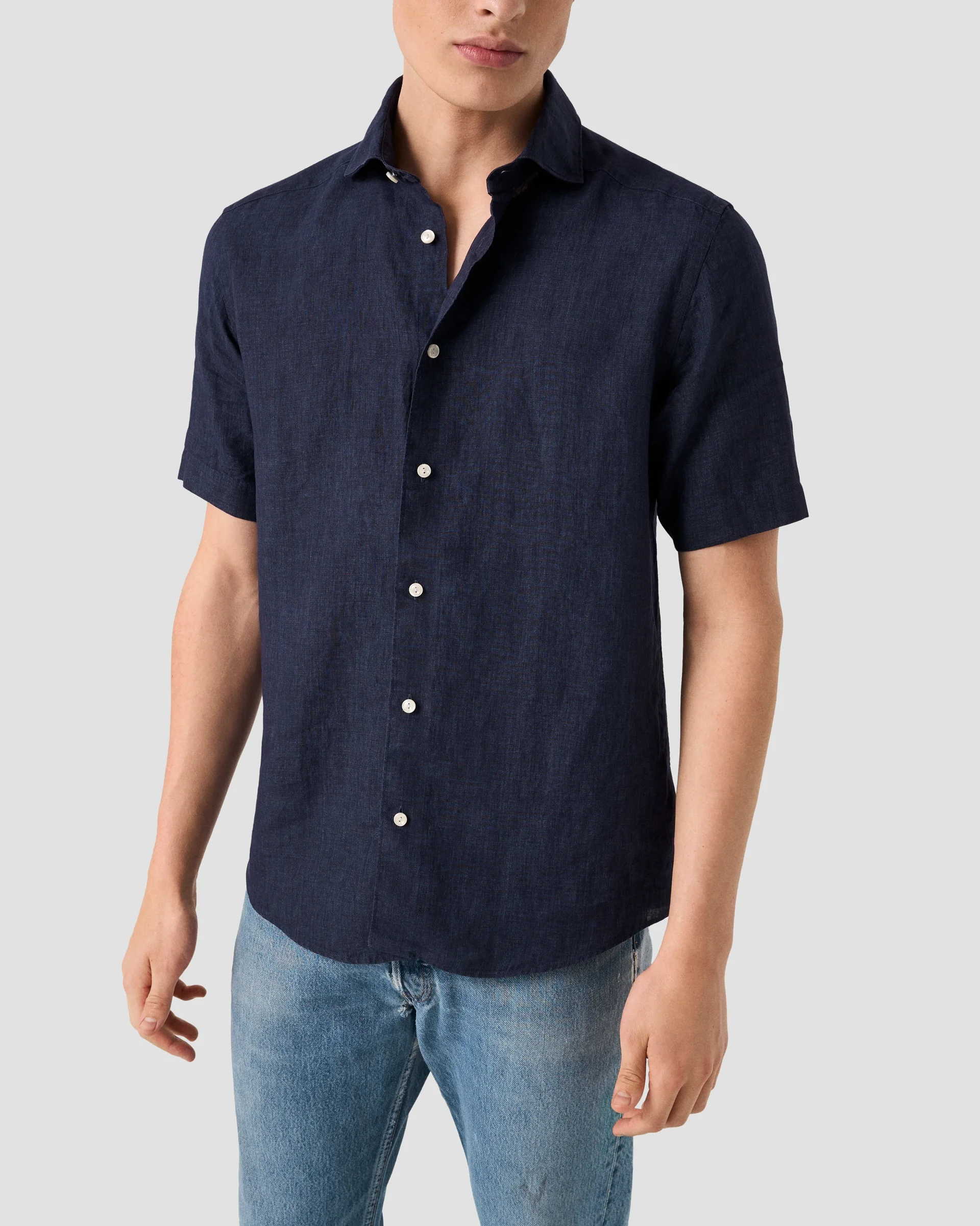 Eton Short Sleeve Linen Shirt | Regular Fit | Size  L