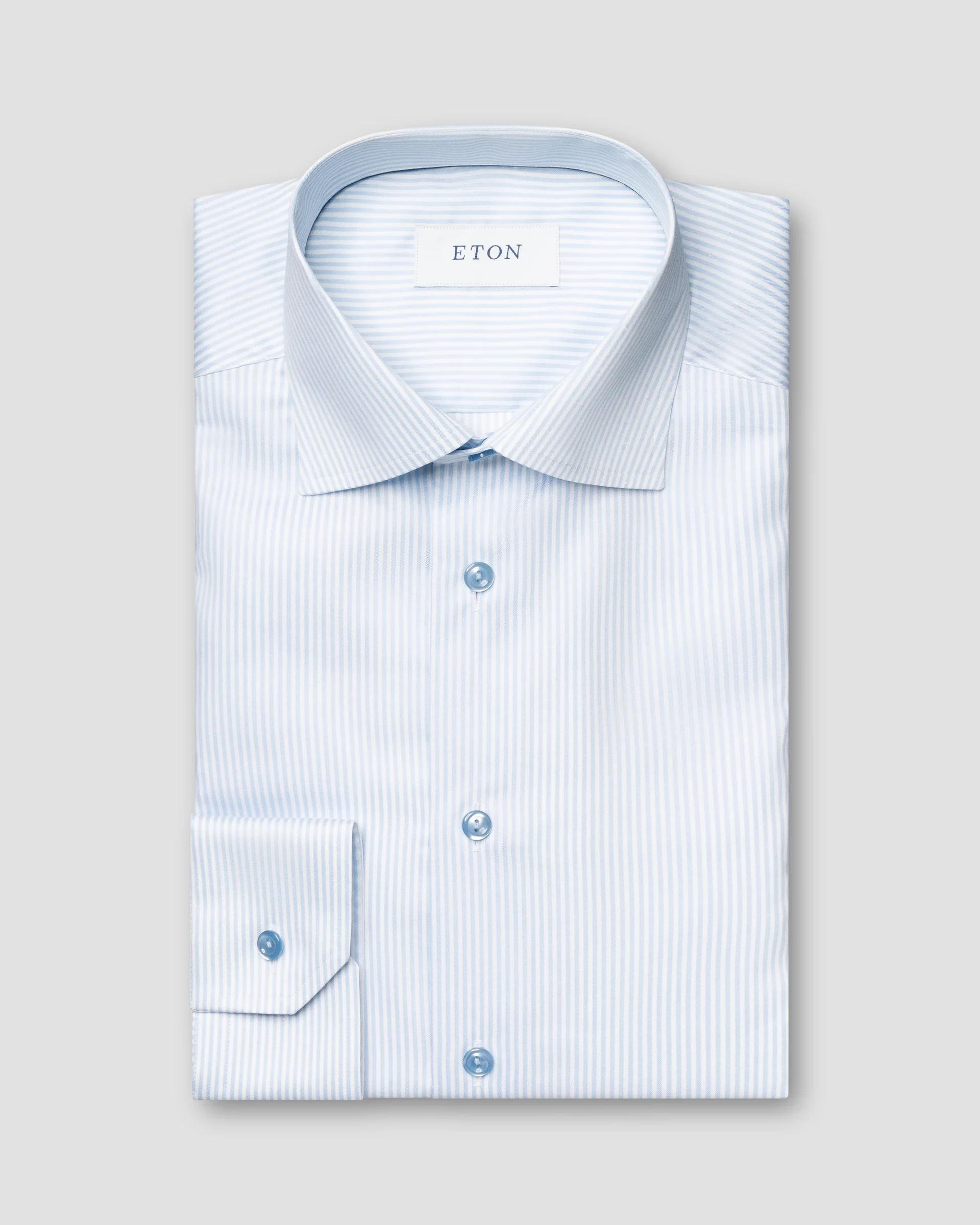 Eton Light Blue Striped Fine Twill Dress Shirt | Contemporary fit | Size  44