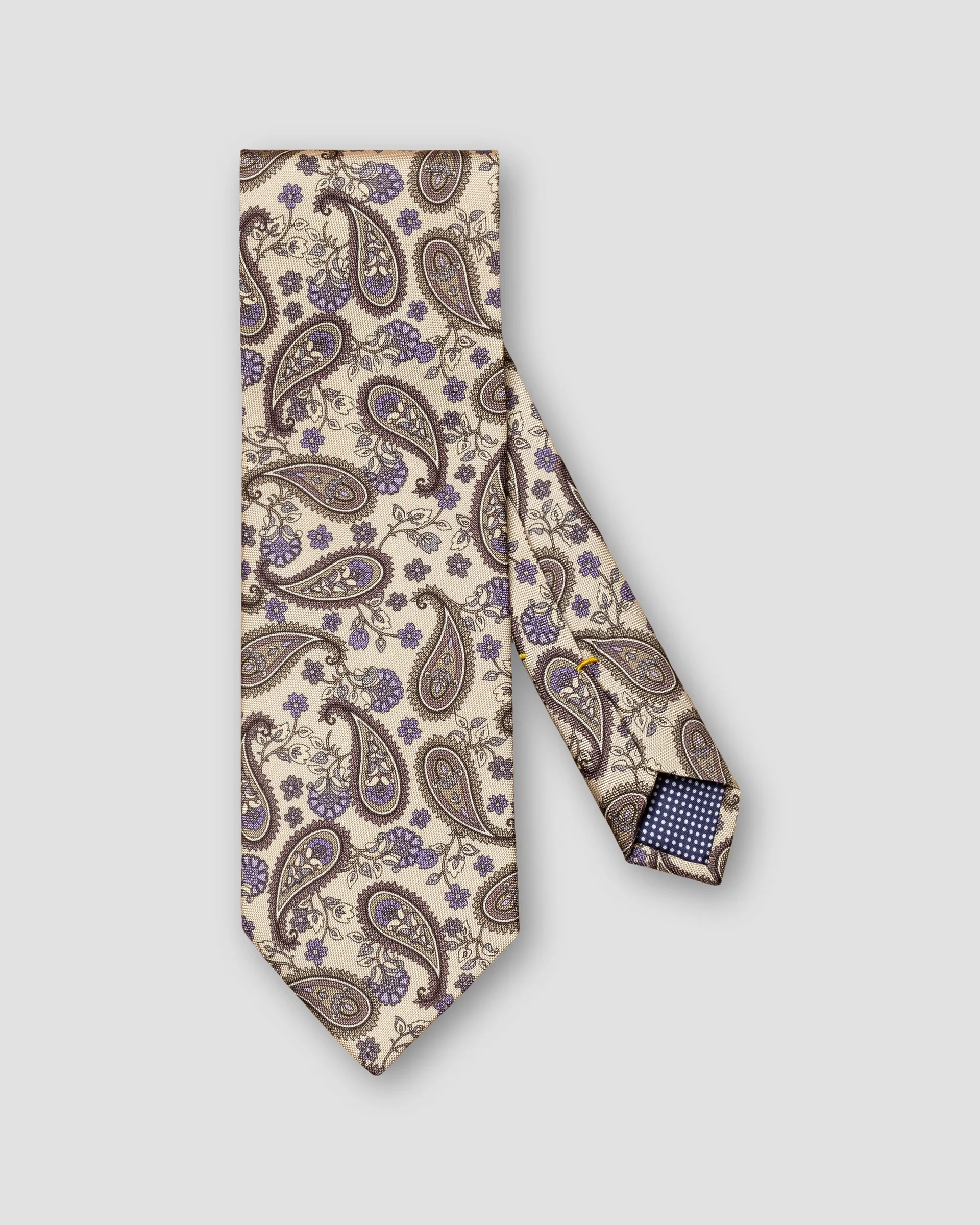 Eton Light Brown Paisley Panama Silk Tie