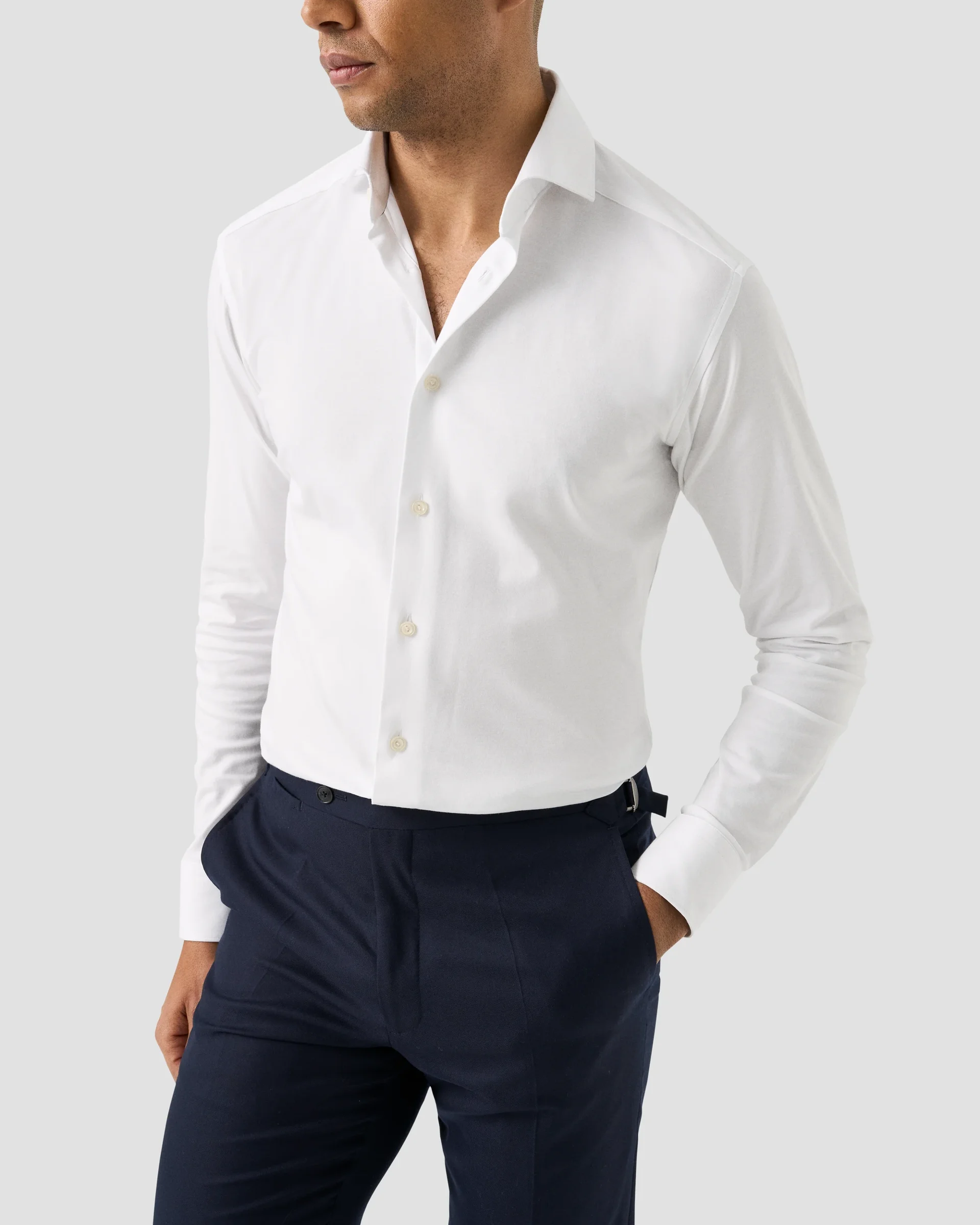 Eton Solid Cotton Four-Way Stretch Shirt | Contemporary fit | Size  43