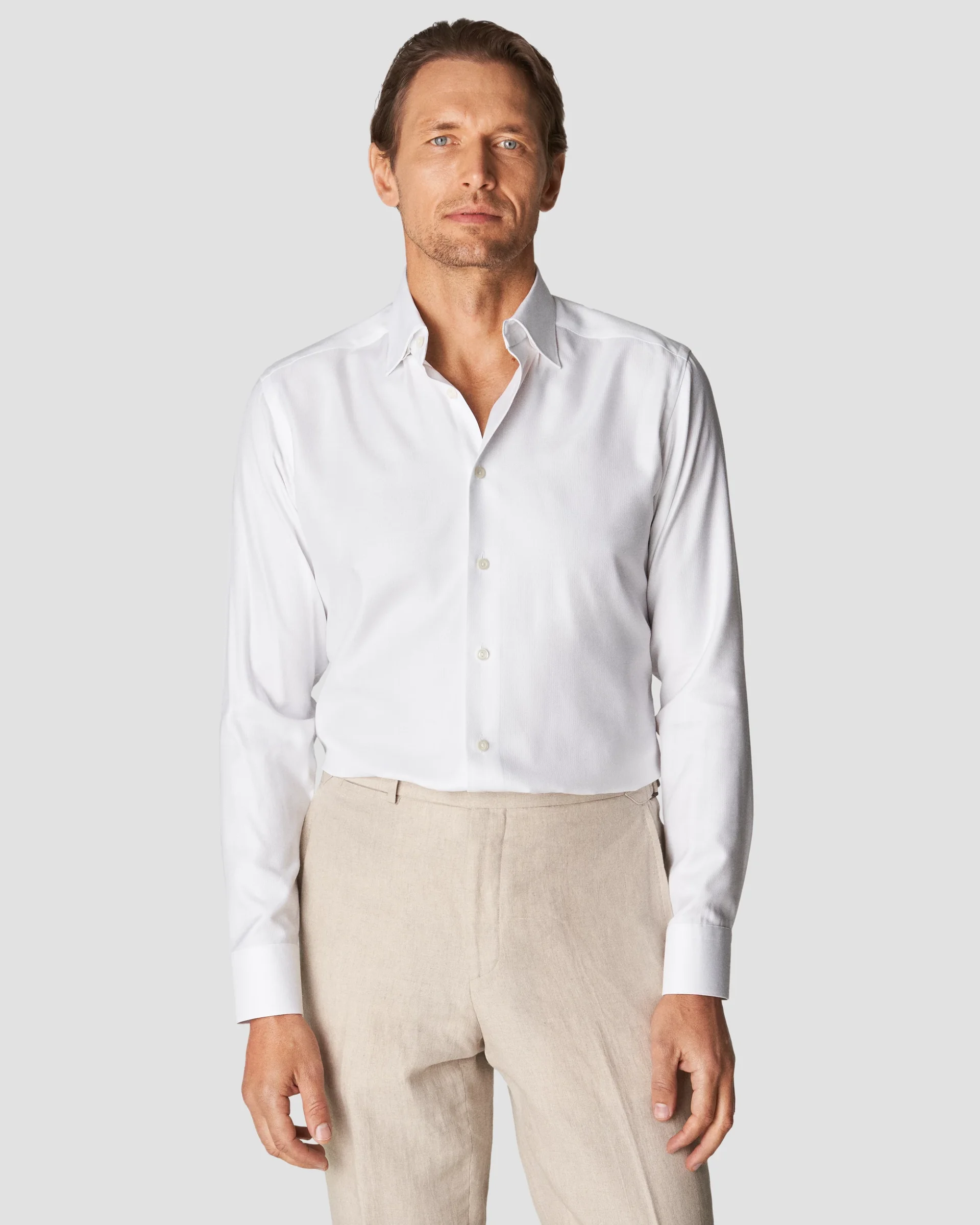 Eton White Cotton & Lyocell Stretch Shirt | Contemporary fit | Size  38