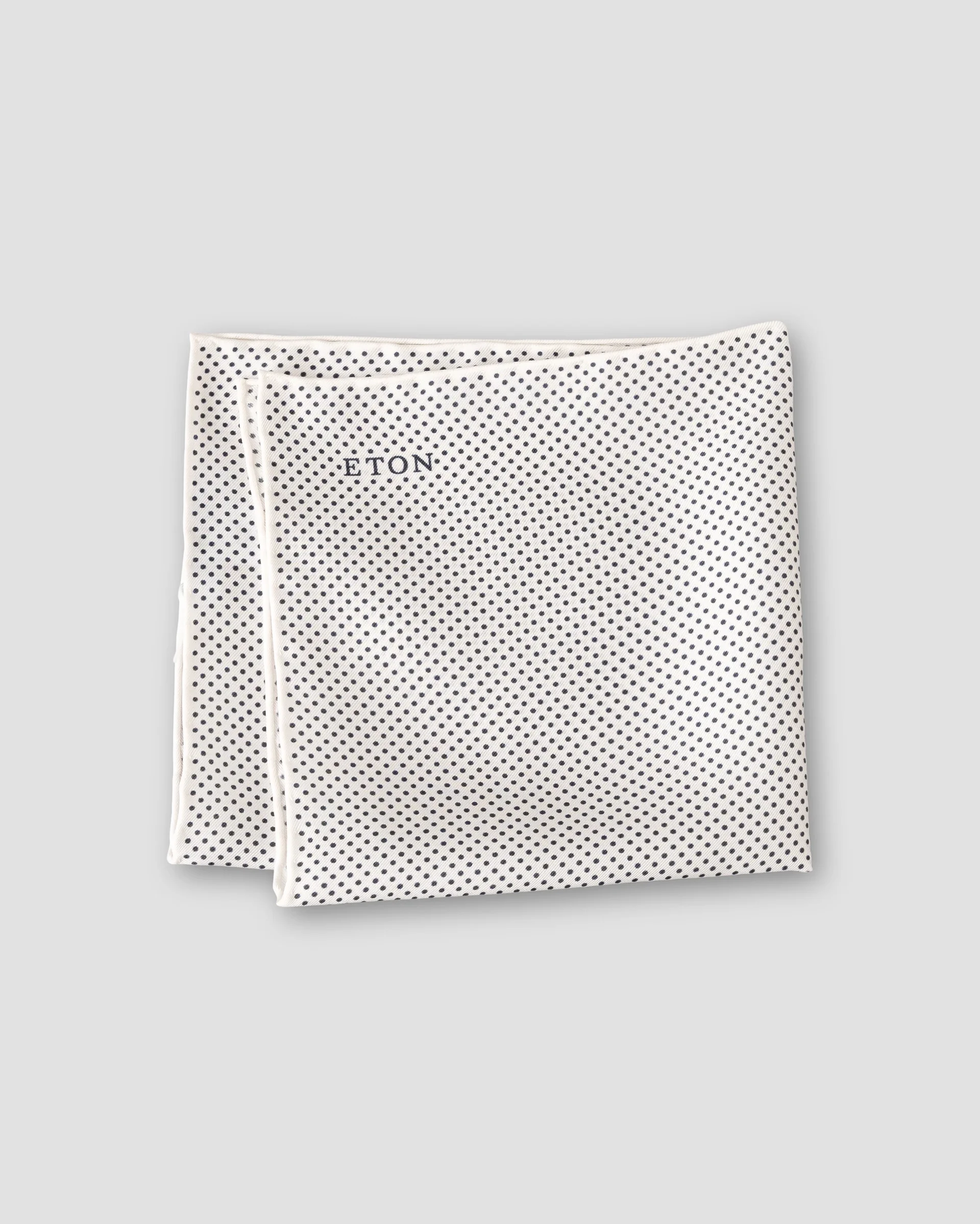 Eton White Polka Dots Silk Pocket Square
