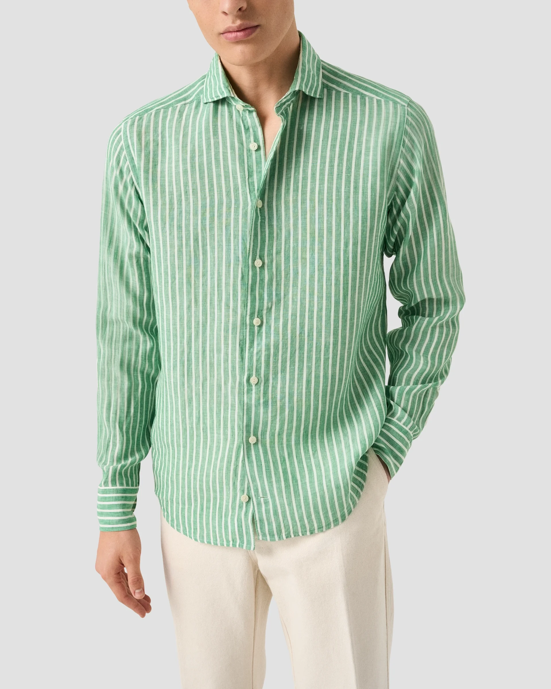 Eton Striped Linen Shirt | Slim fit | Size  40