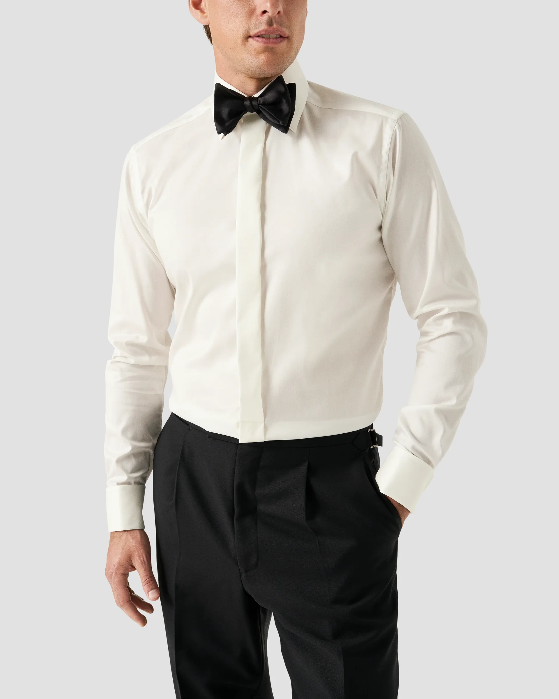 Eton Off-White Fly Front Signature Twill Evening Shirt | Slim fit | Size  38
