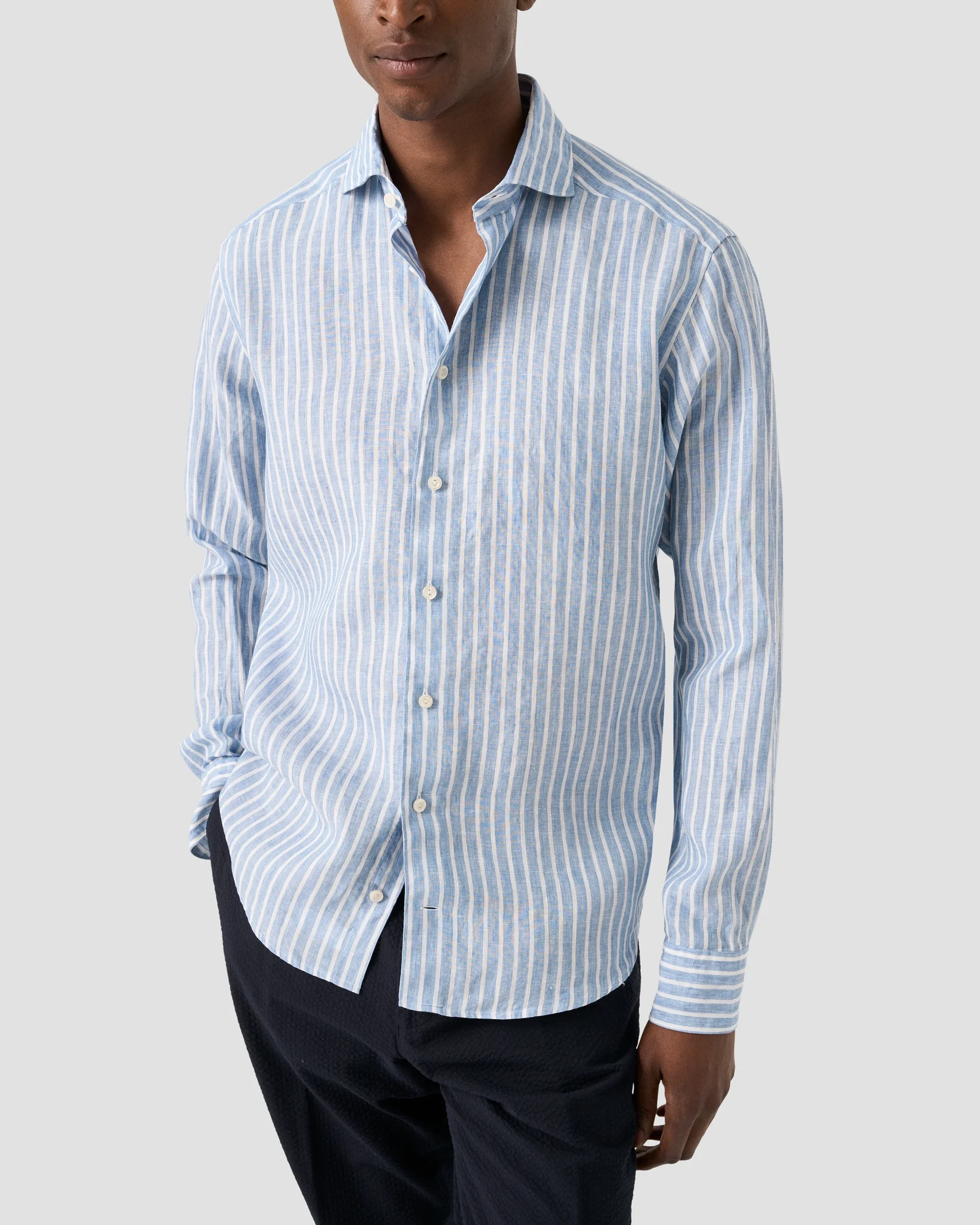Eton Striped Linen Shirt | Contemporary fit | Size  46
