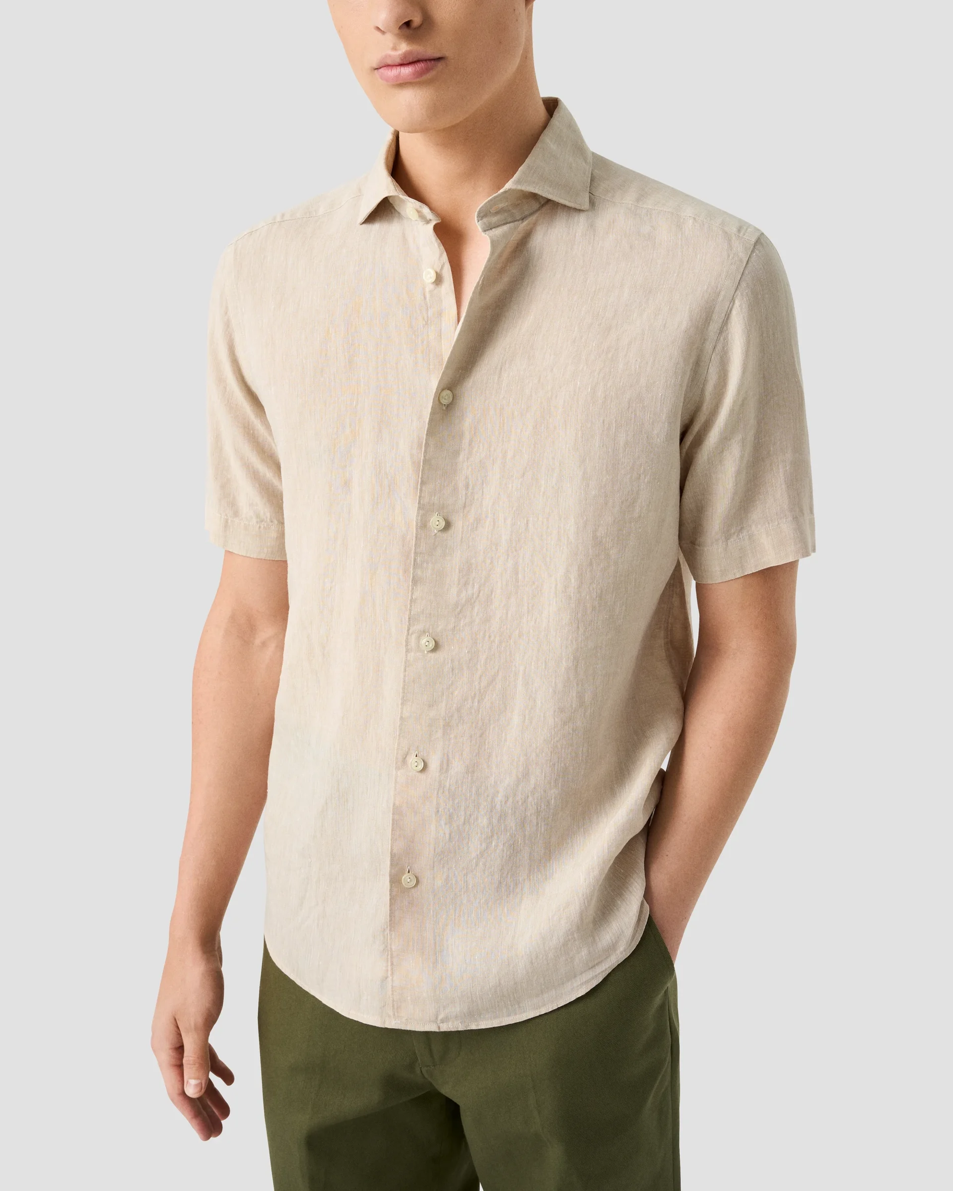 Eton Short Sleeve Linen Shirt | Regular Fit | Size  S