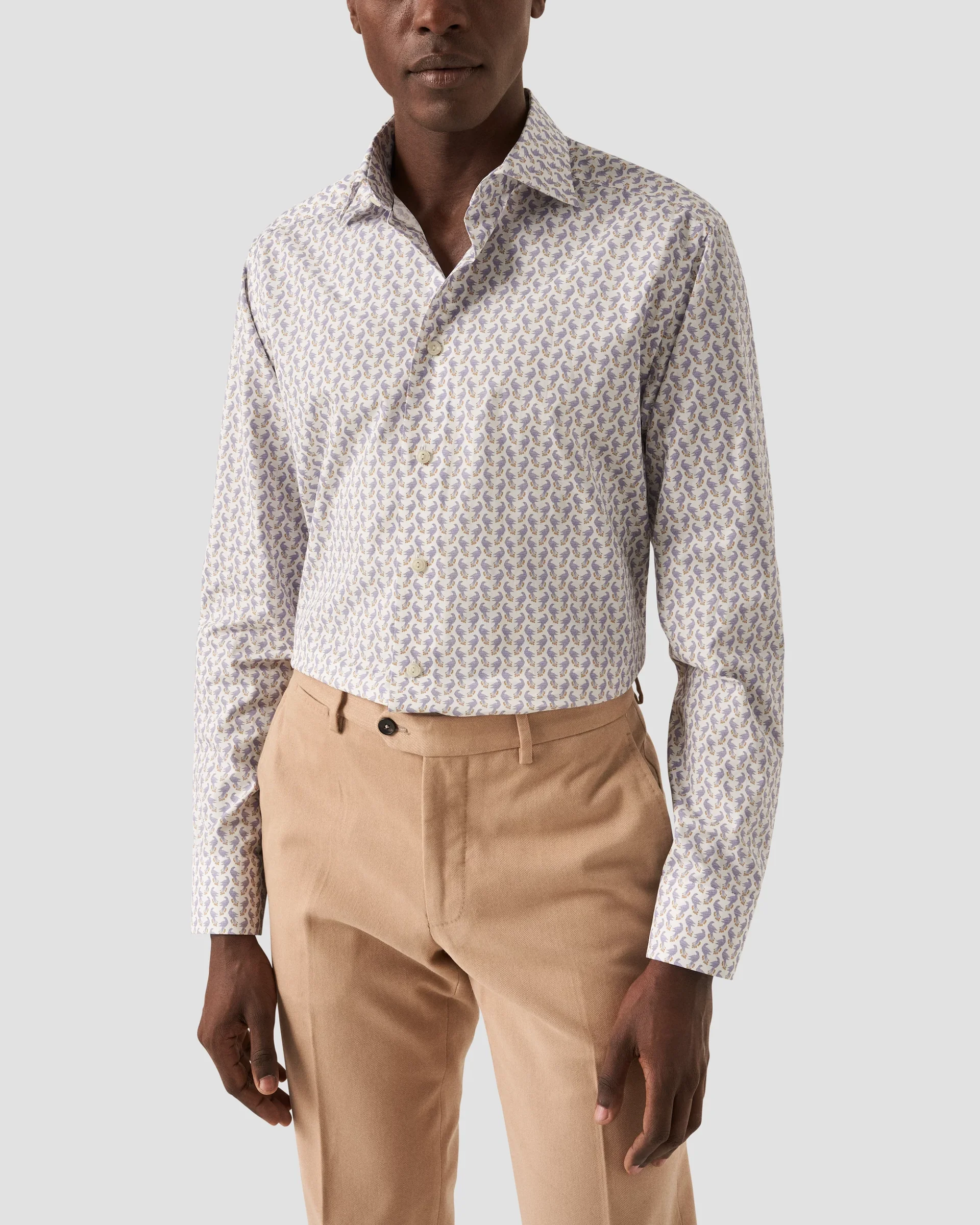 Eton Peacock Print Signature Poplin Shirt | Slim fit | Size  36