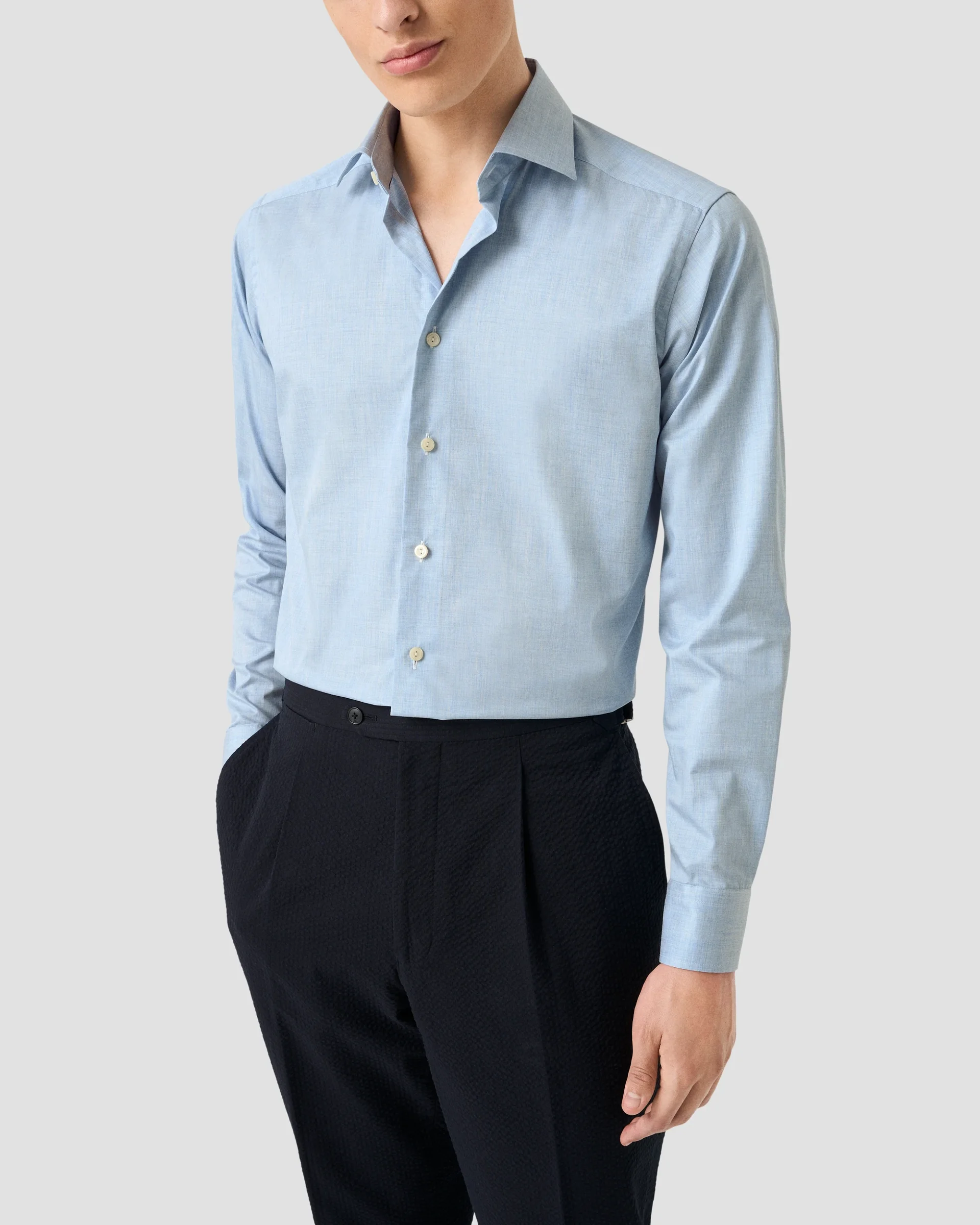 Eton Solid Fine Twill Shirt | Contemporary fit | Size  44