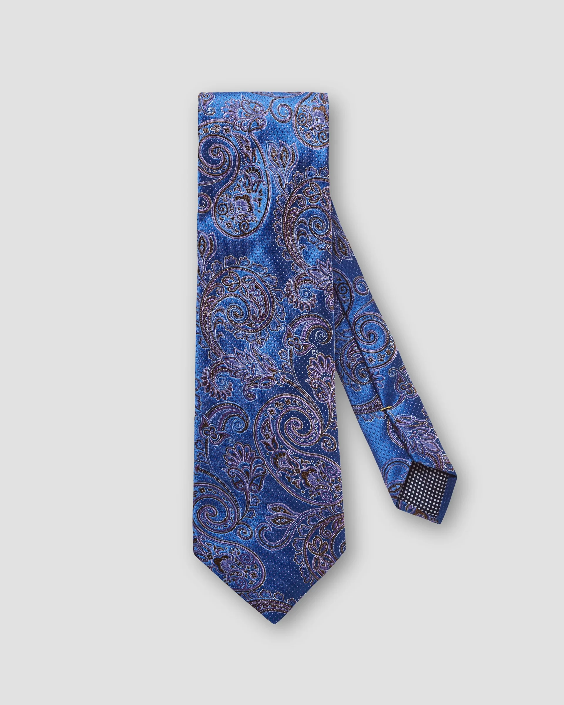 Eton Purple Paisley Print Silk Tie