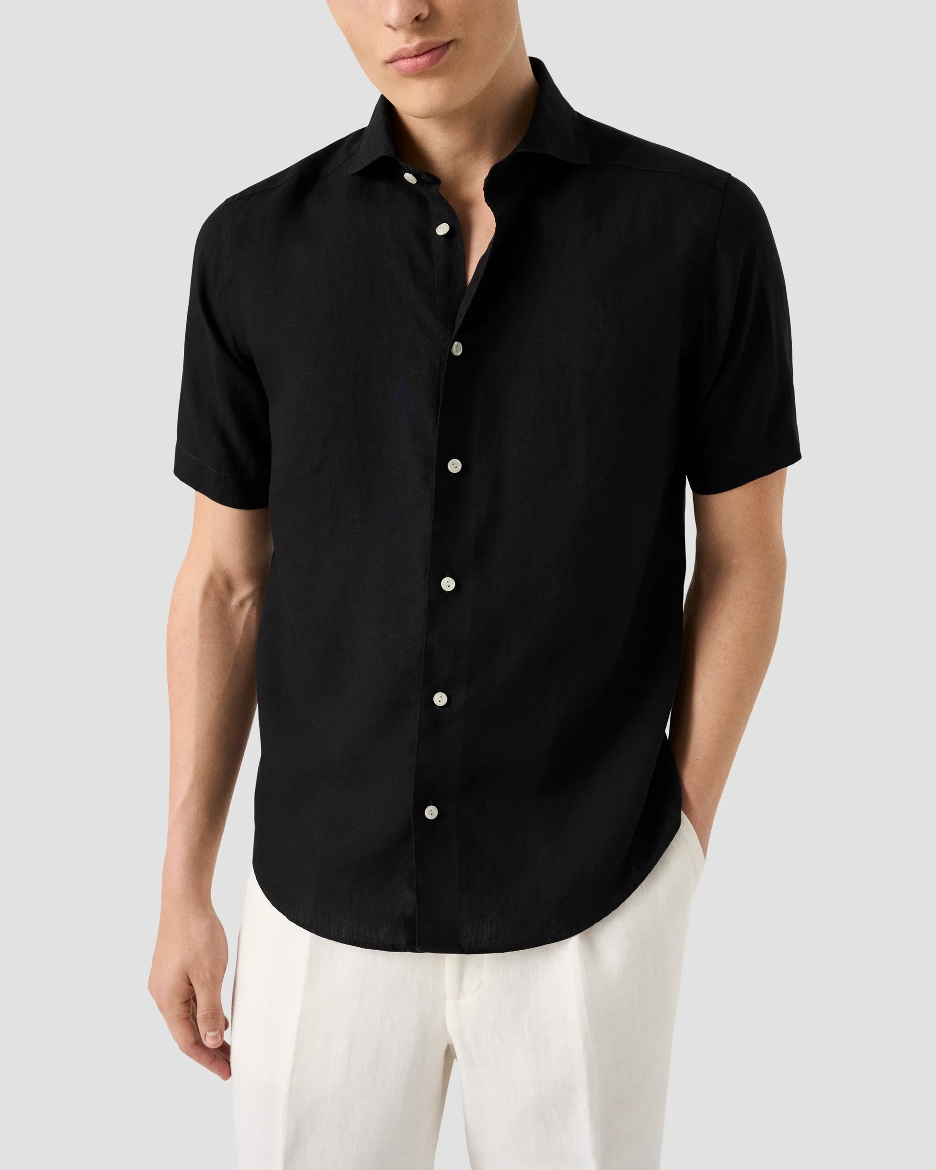 Eton Short Sleeve Linen Shirt | Regular Fit | Size  L