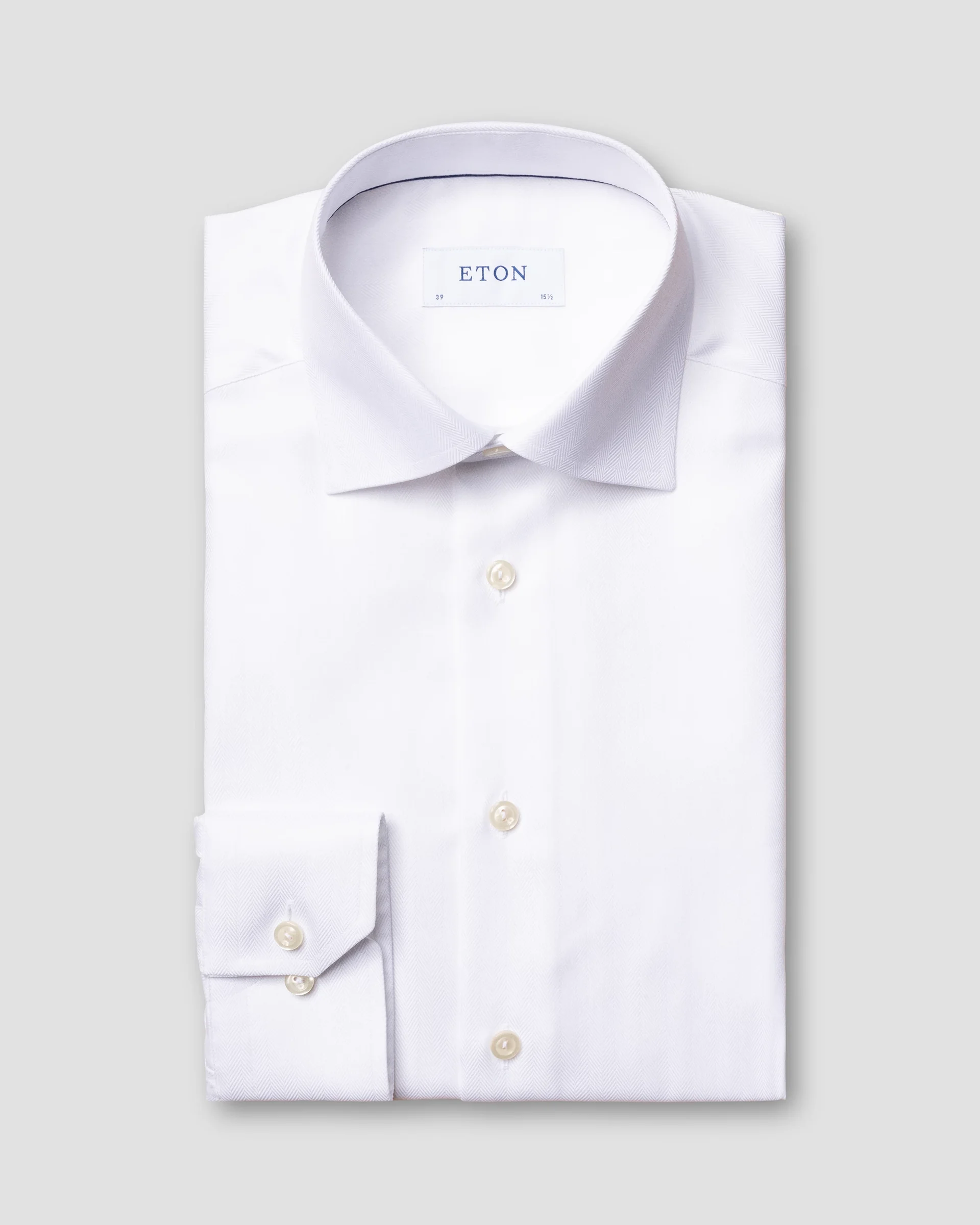 Eton White Herringbone Twill Dress Shirt | Slim fit | Size  39