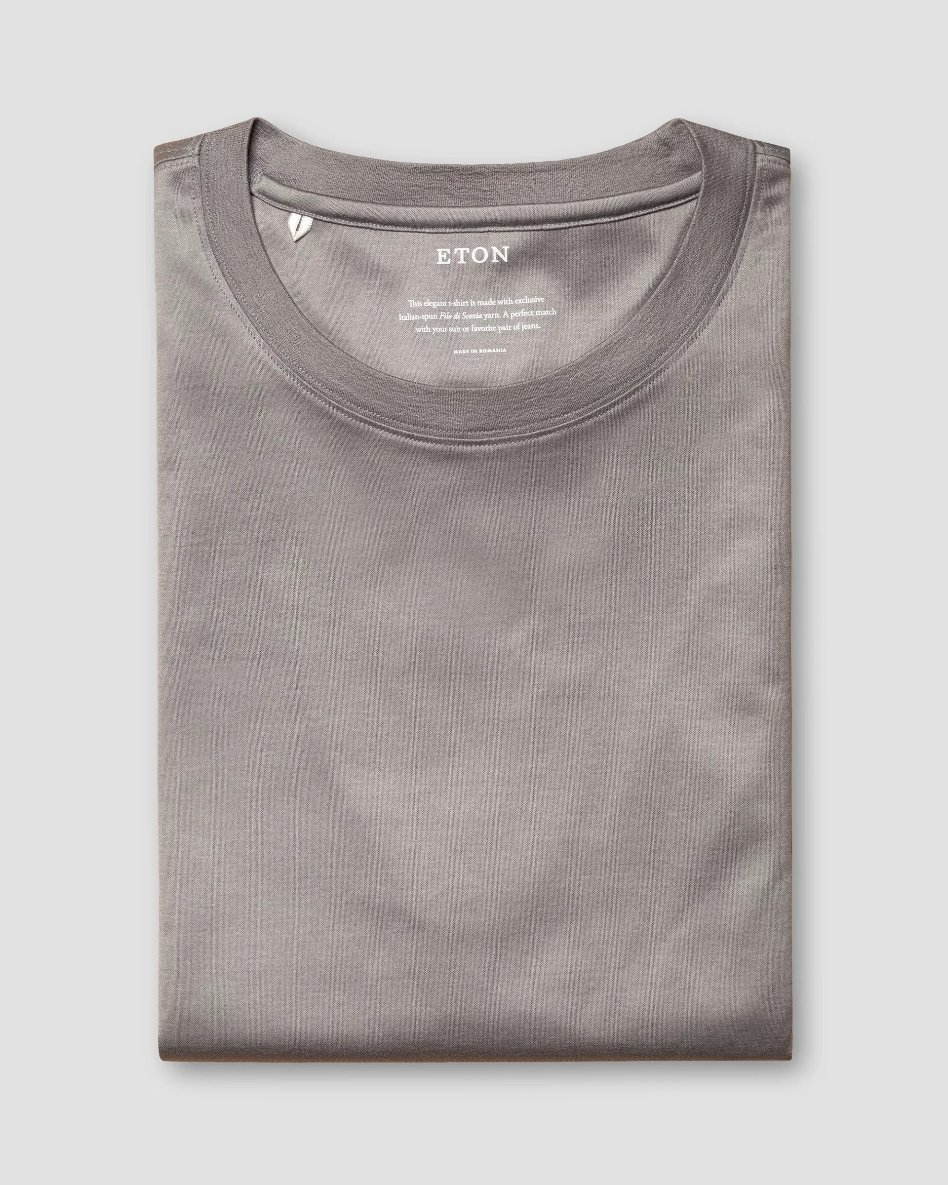 Eton Light Gray Filo Di Scozia T-Shirt - Long Sleeve | Size  XL