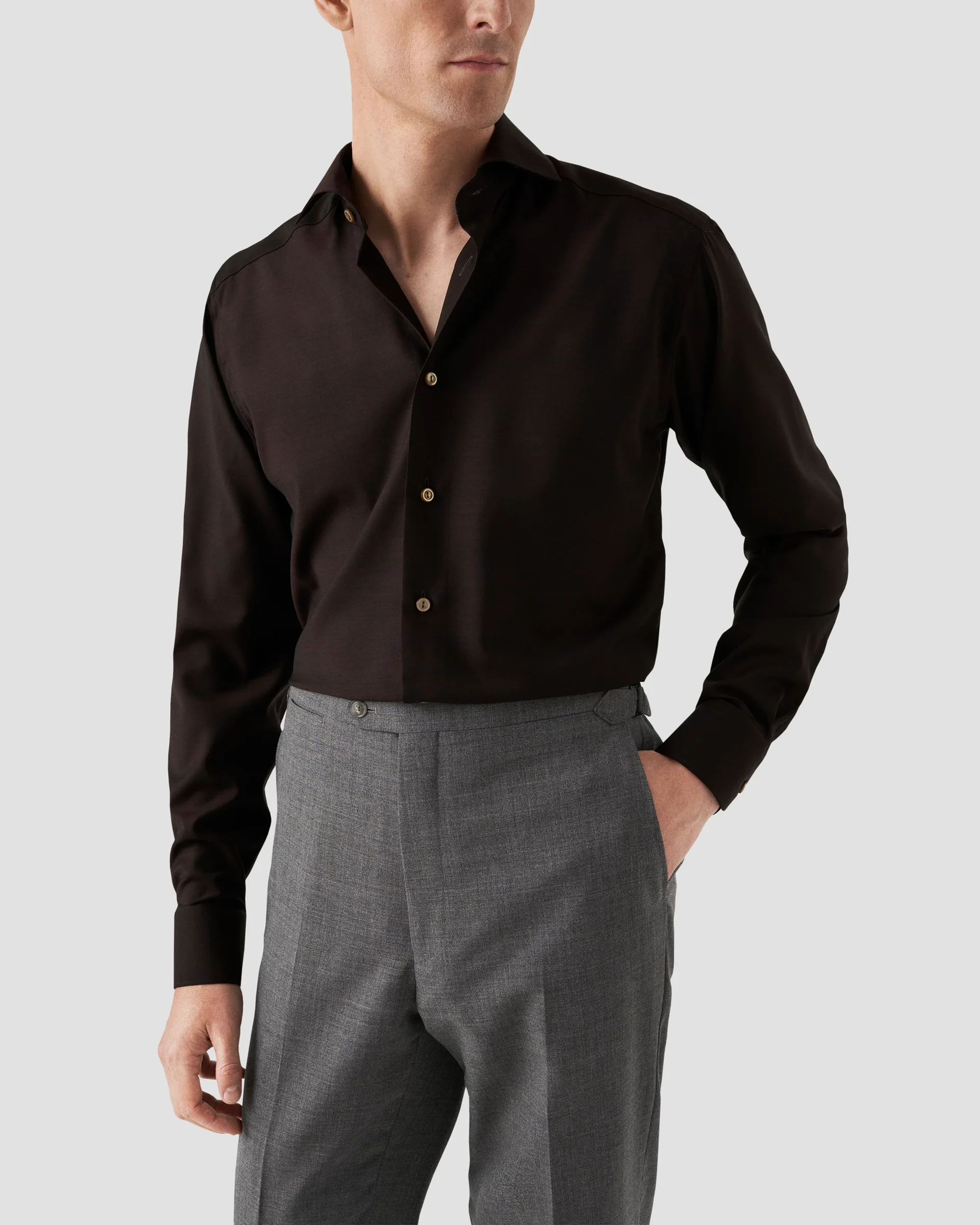 Eton Solid Merino Wool Shirt | Contemporary fit | Size  40