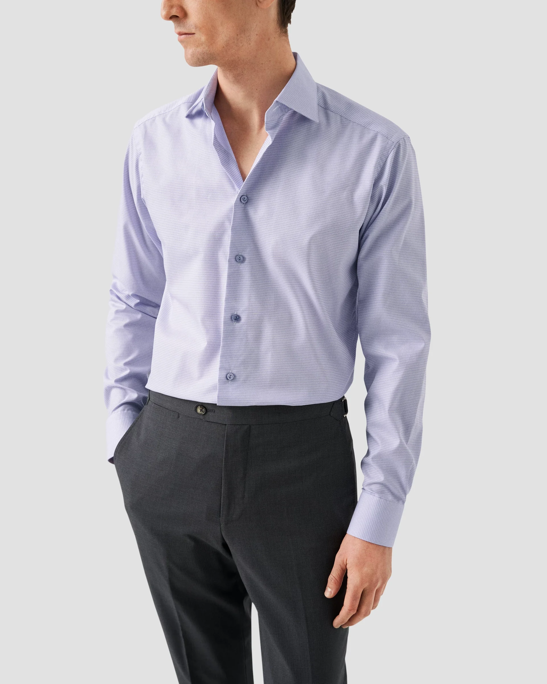 Eton Light Purple Semi Solid Supima 120 Piqué Shirt | Contemporary fit | Size  41