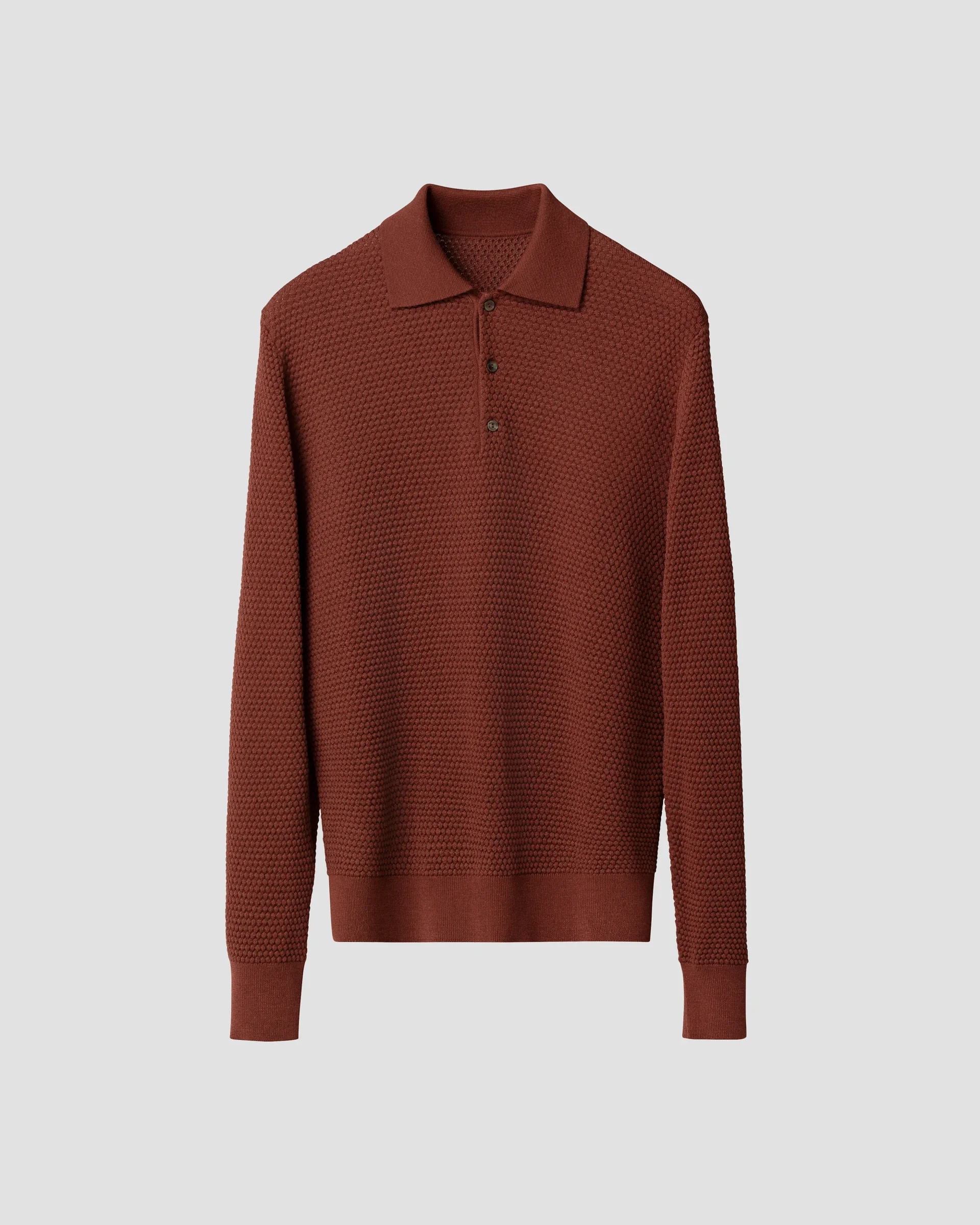 Eton Structured Knit Polo Sweater | Regular Fit | Size  XXL