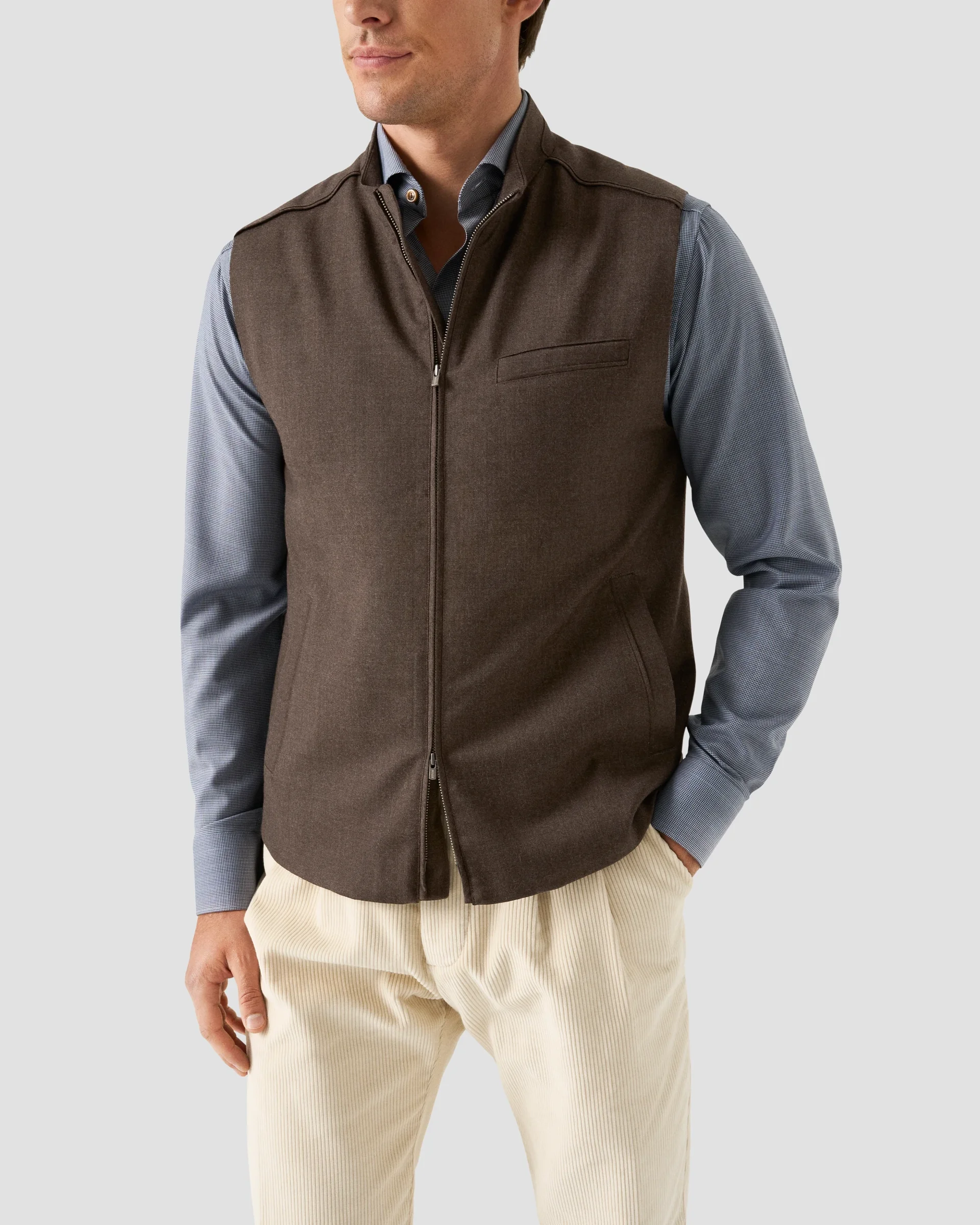 Eton Gilet En Flanelle De Laine | Size L