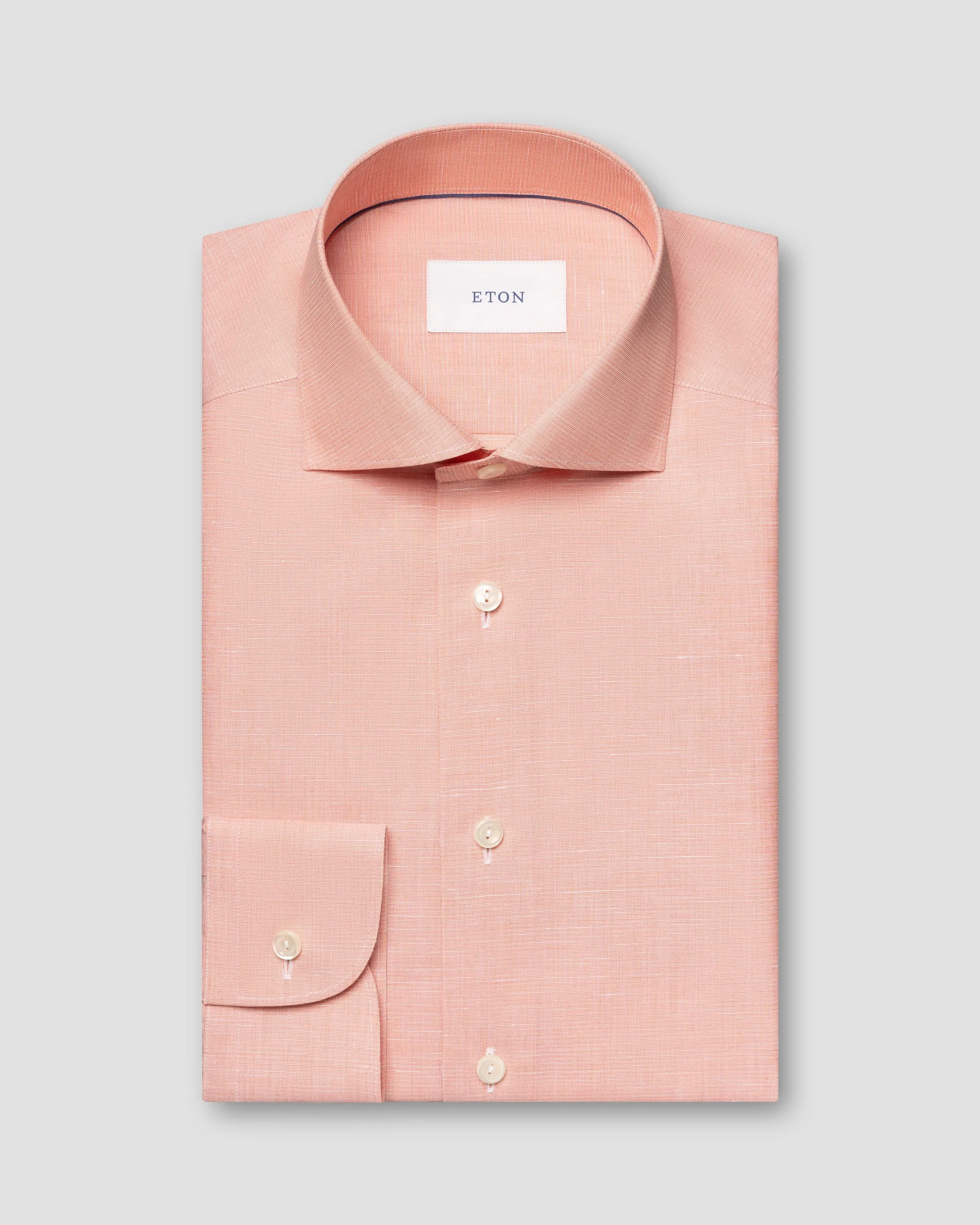Eton Semi Solid Cotton Linen Shirt | Contemporary fit | Size  39