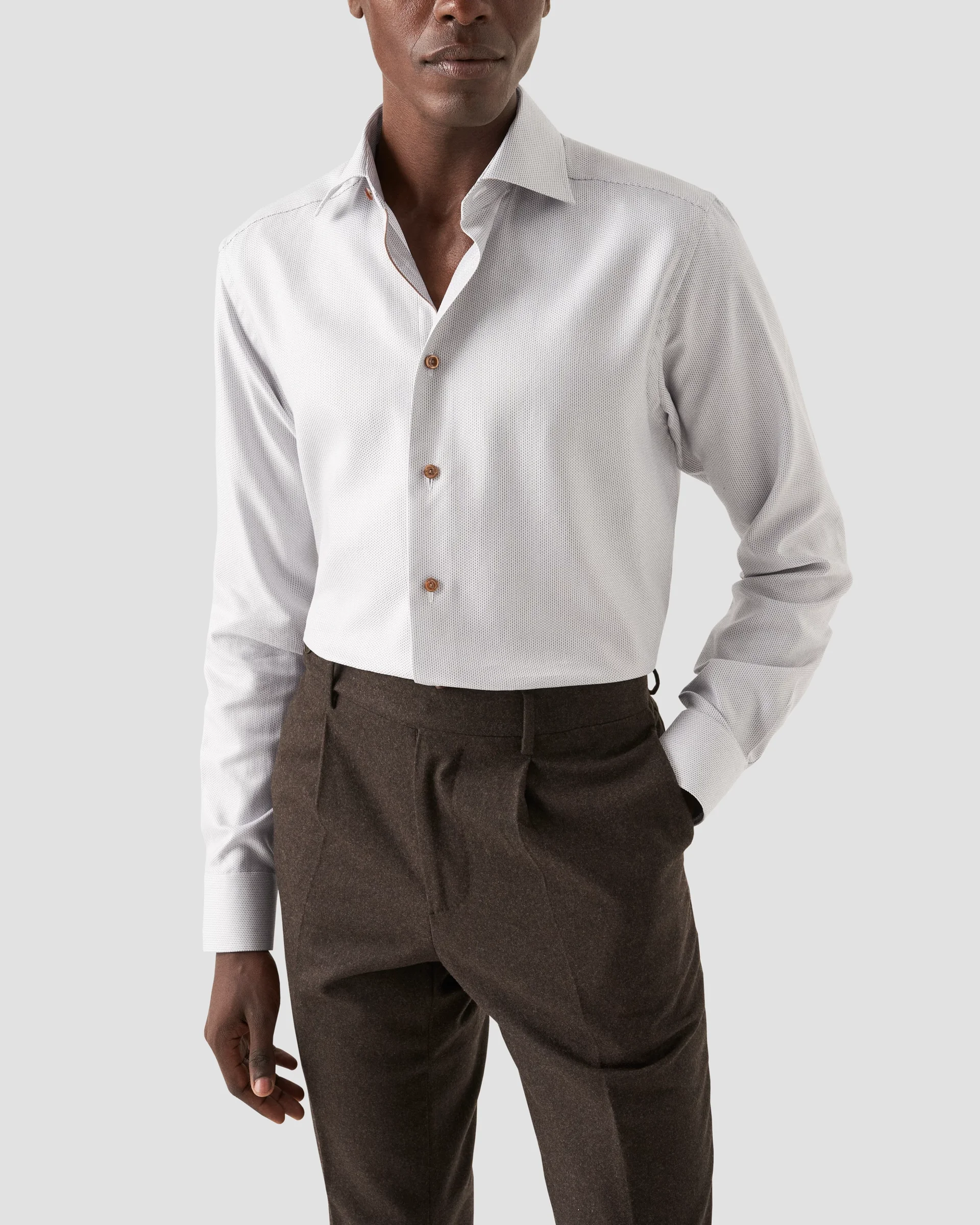 Eton Semi Solid Signature Twill Dress Shirt | Slim fit | Size  45