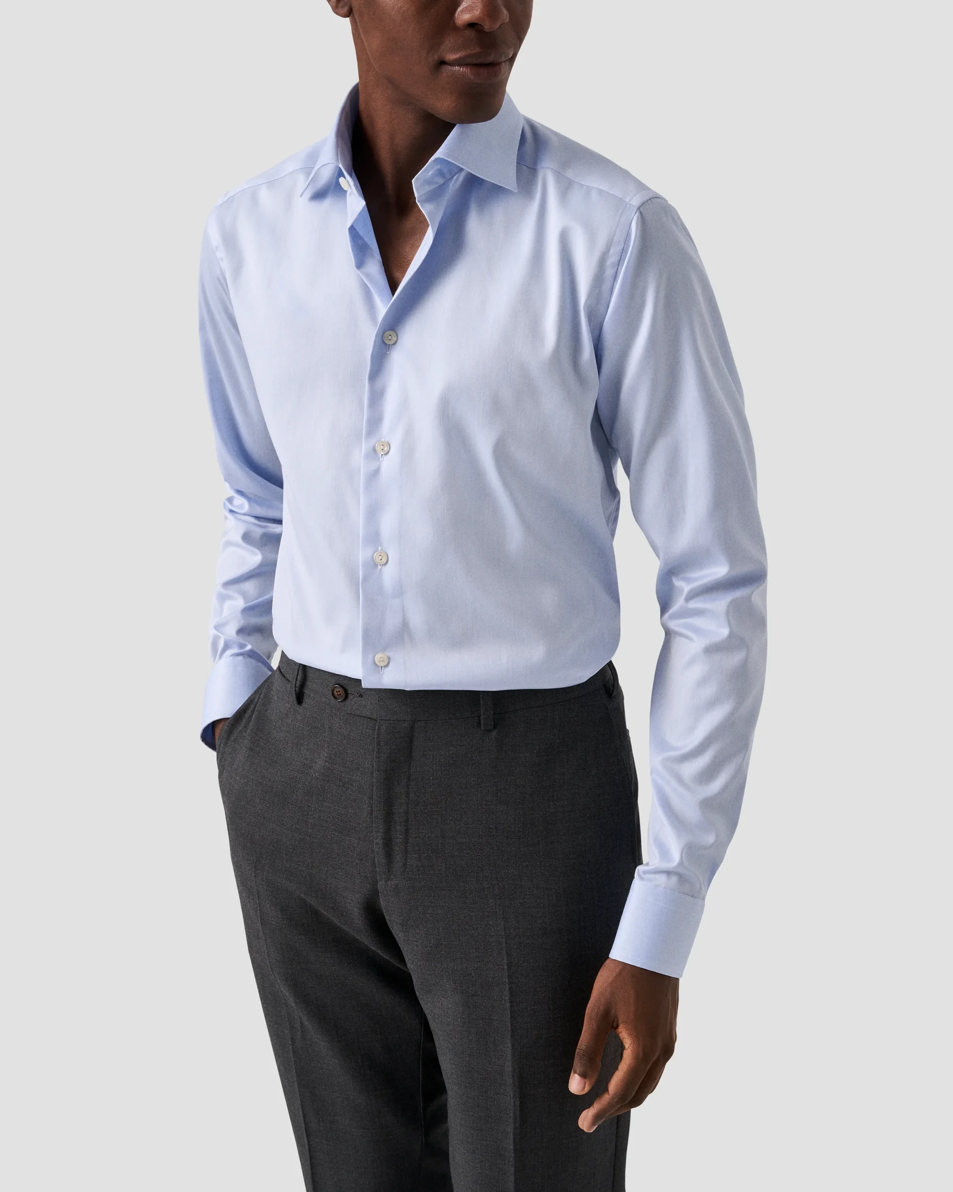 Eton Light Blue Signature Twill Dress Shirt – Extra Long Sleeves | Slim fit | Size  38