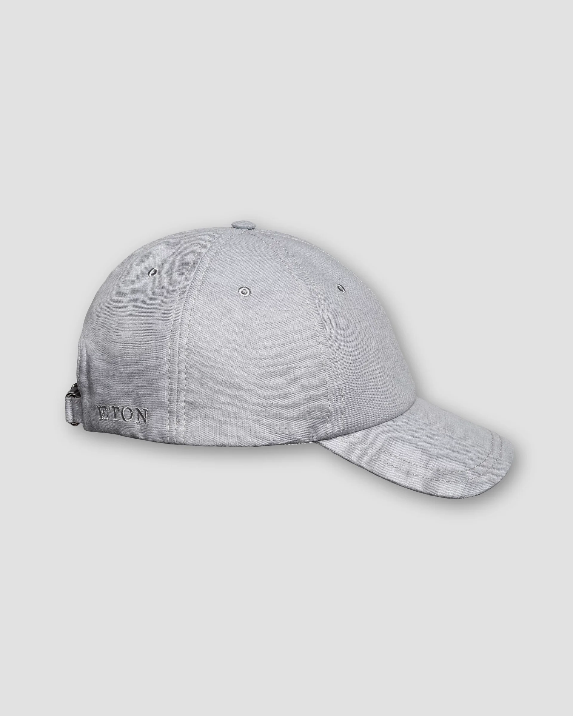 Eton Light Blue Linen-Cotton Baseball Cap