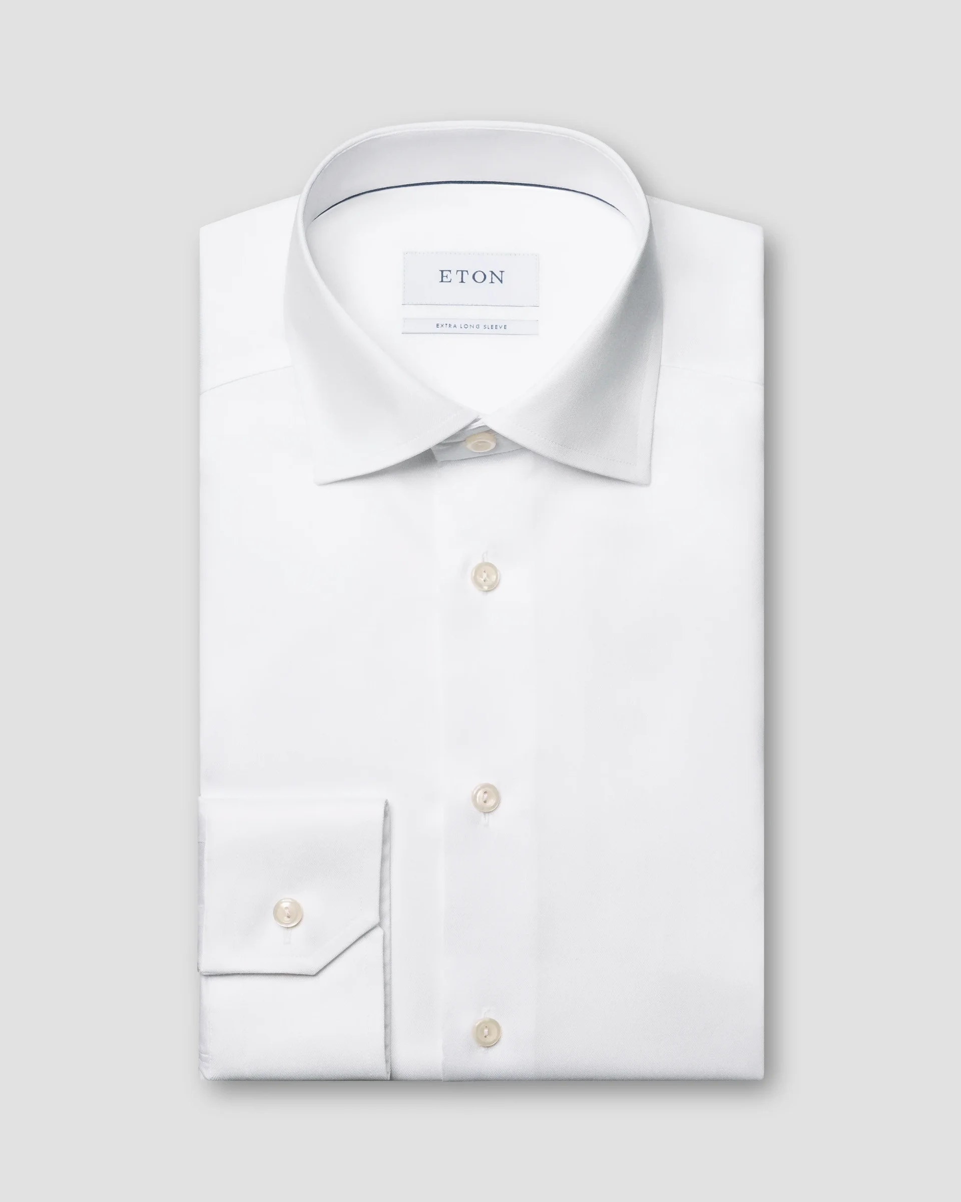Eton White Signature Twill Dress Shirt – Extra Long Sleeves | Slim fit | Size  37