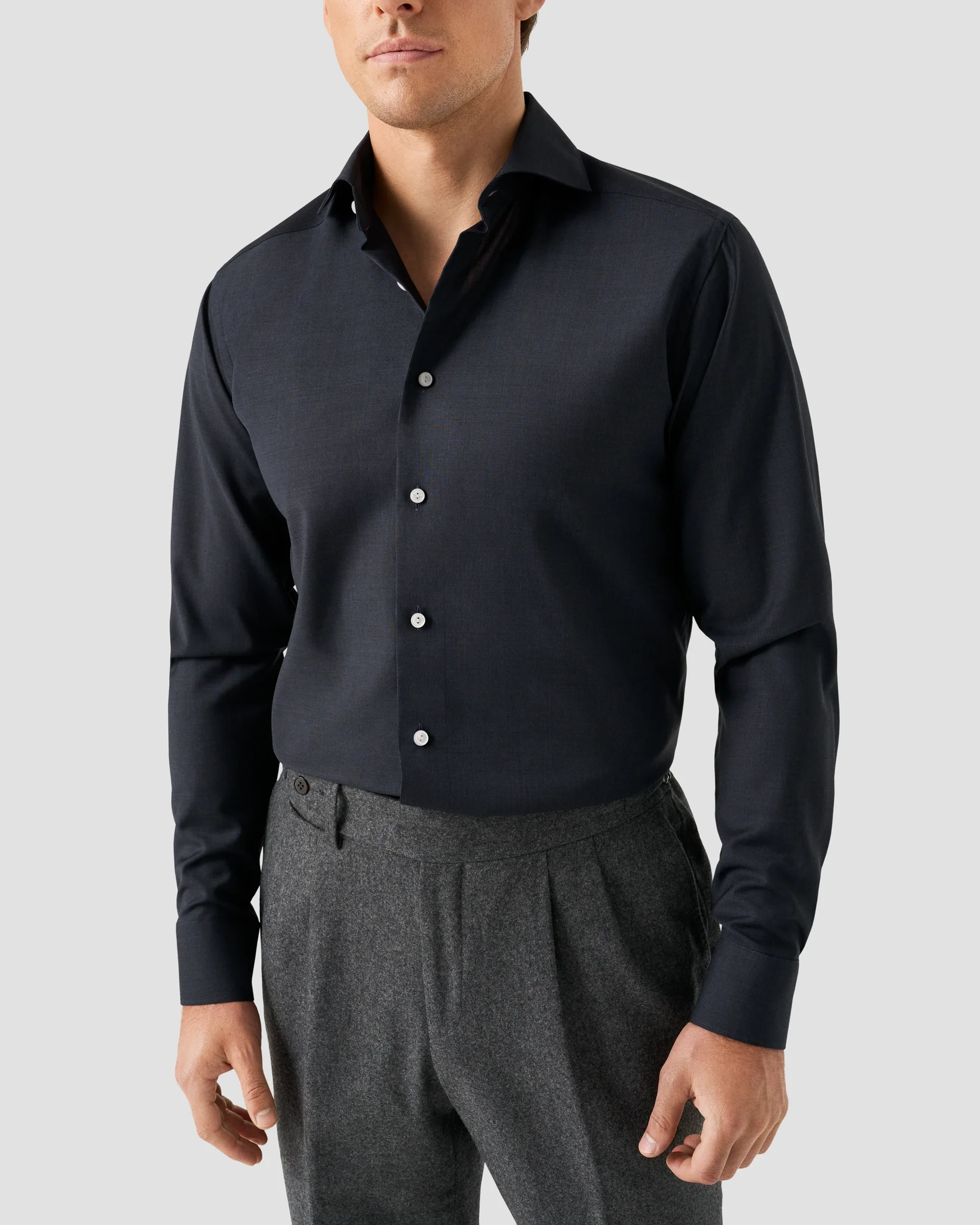 Eton Solid Merino Wool Shirt | Contemporary fit | Size  40