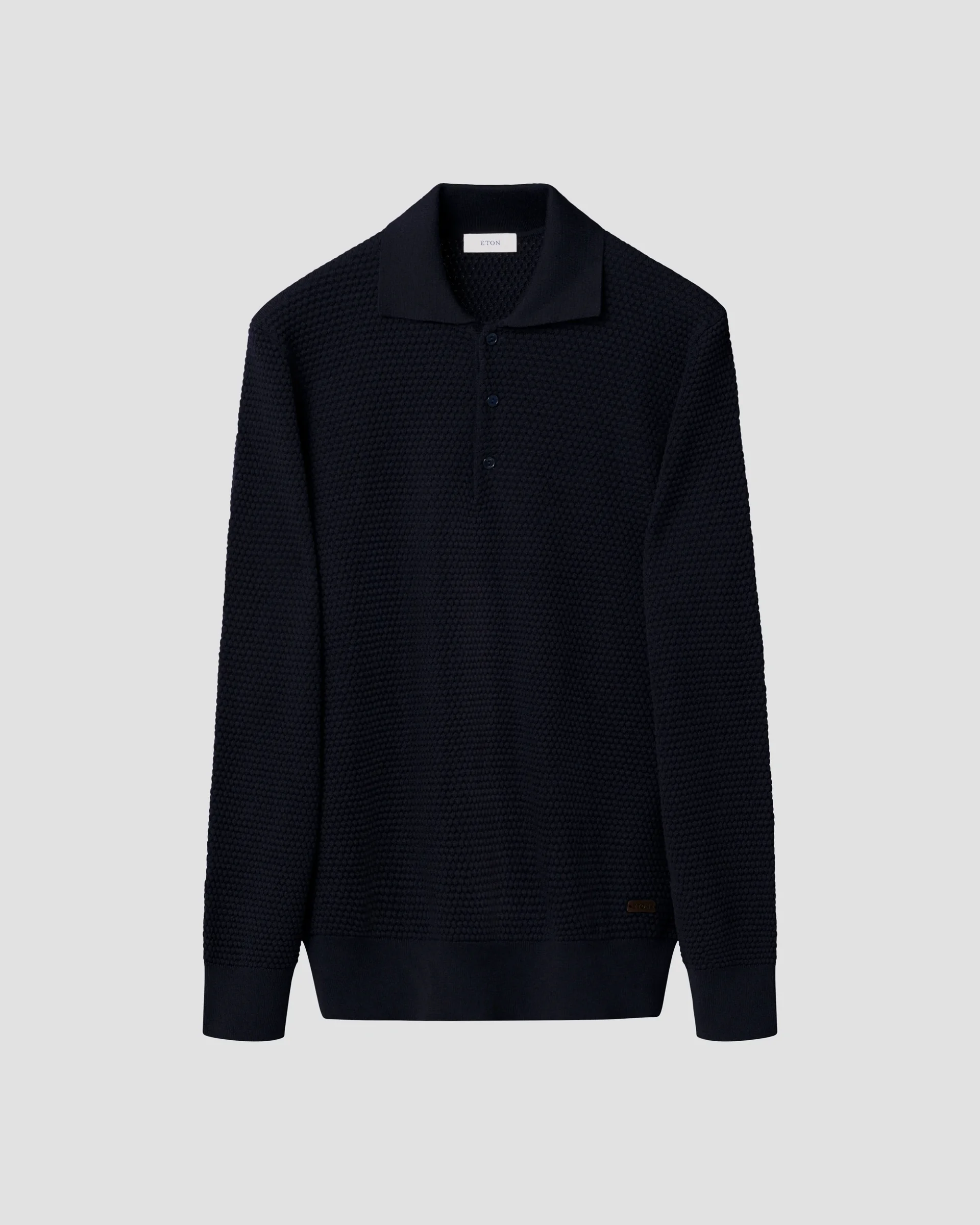 Eton Merino Structure Long Sleeve Polo | Size  L