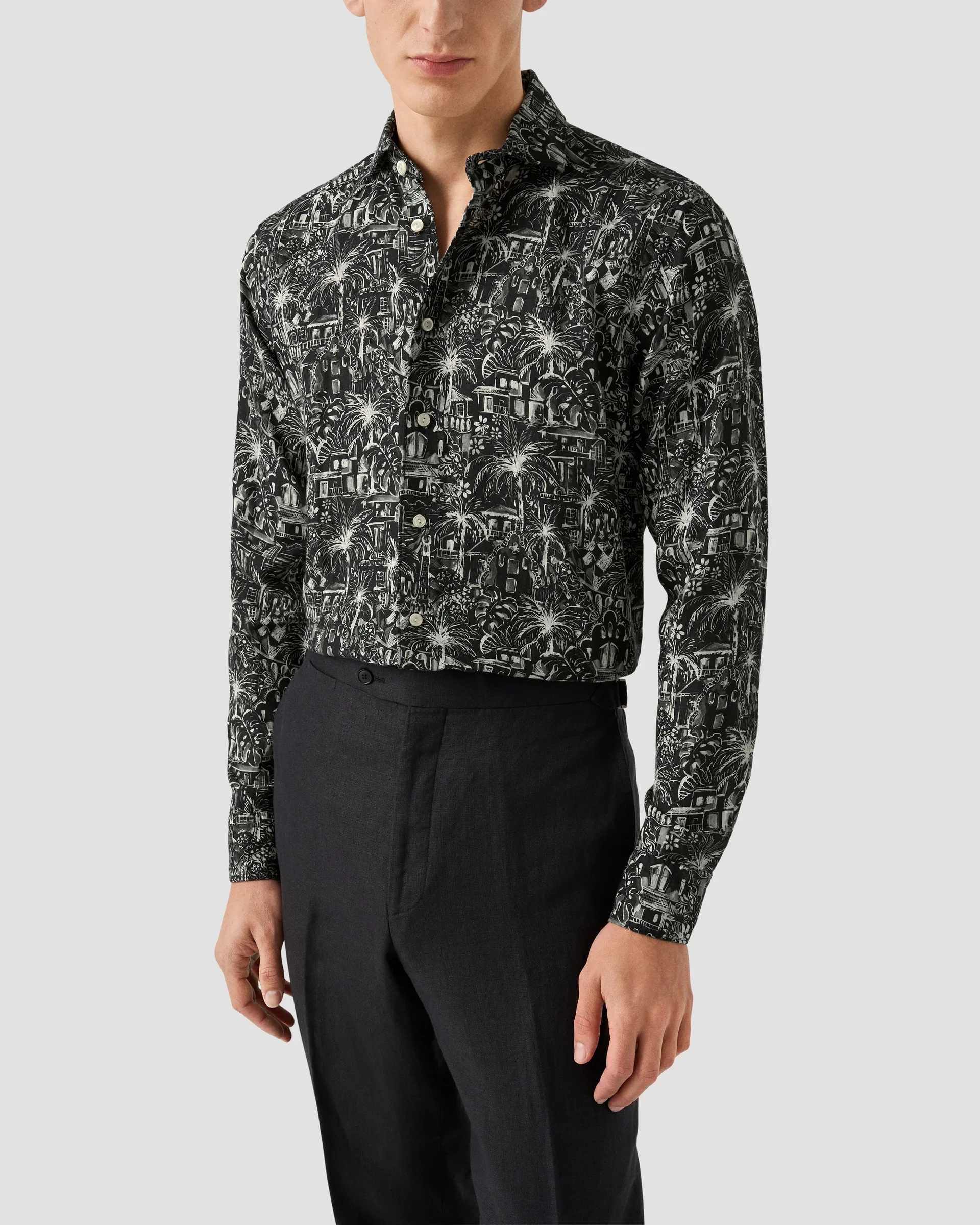 Eton Mönstrad Linneskjorta | Slim fit | Storlek  39