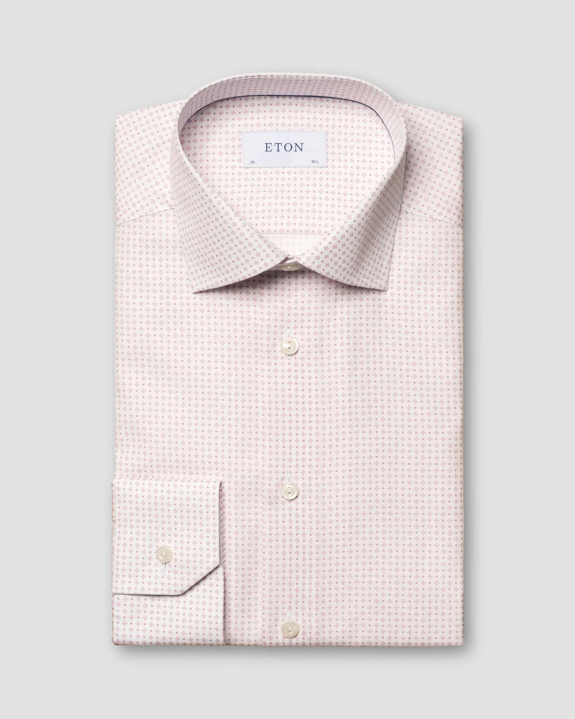 Eton Pink Micro Print Signature Poplin Shirt | Slim fit | Size  40