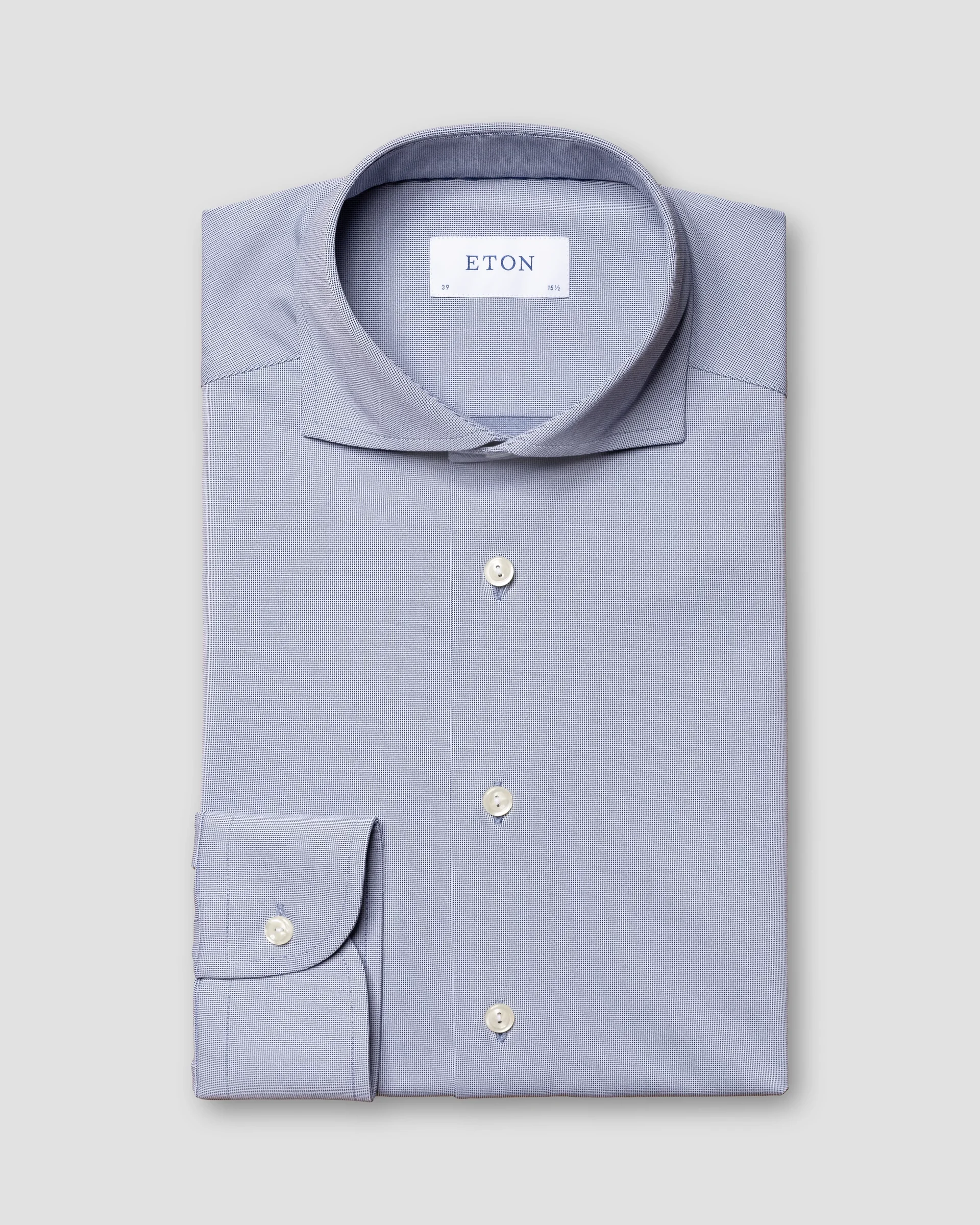 Eton Navy Four-Way Stretch Shirt – Micro Pattern | Contemporary fit | Size  41