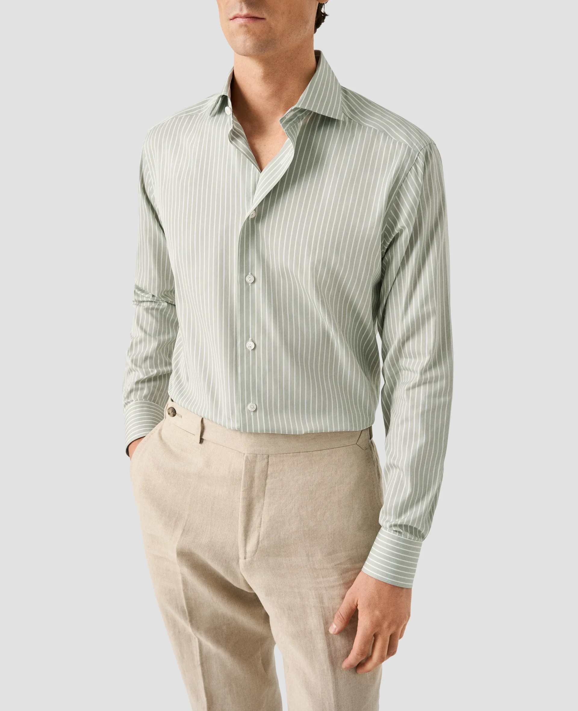 Eton Randig Skjorta - Cotton Silk | Slim fit | Storlek  37