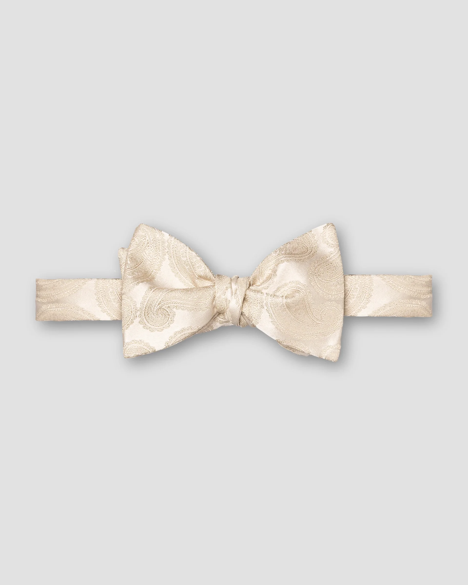 Eton Beige Solid Silk Bow Tie - Self Tied