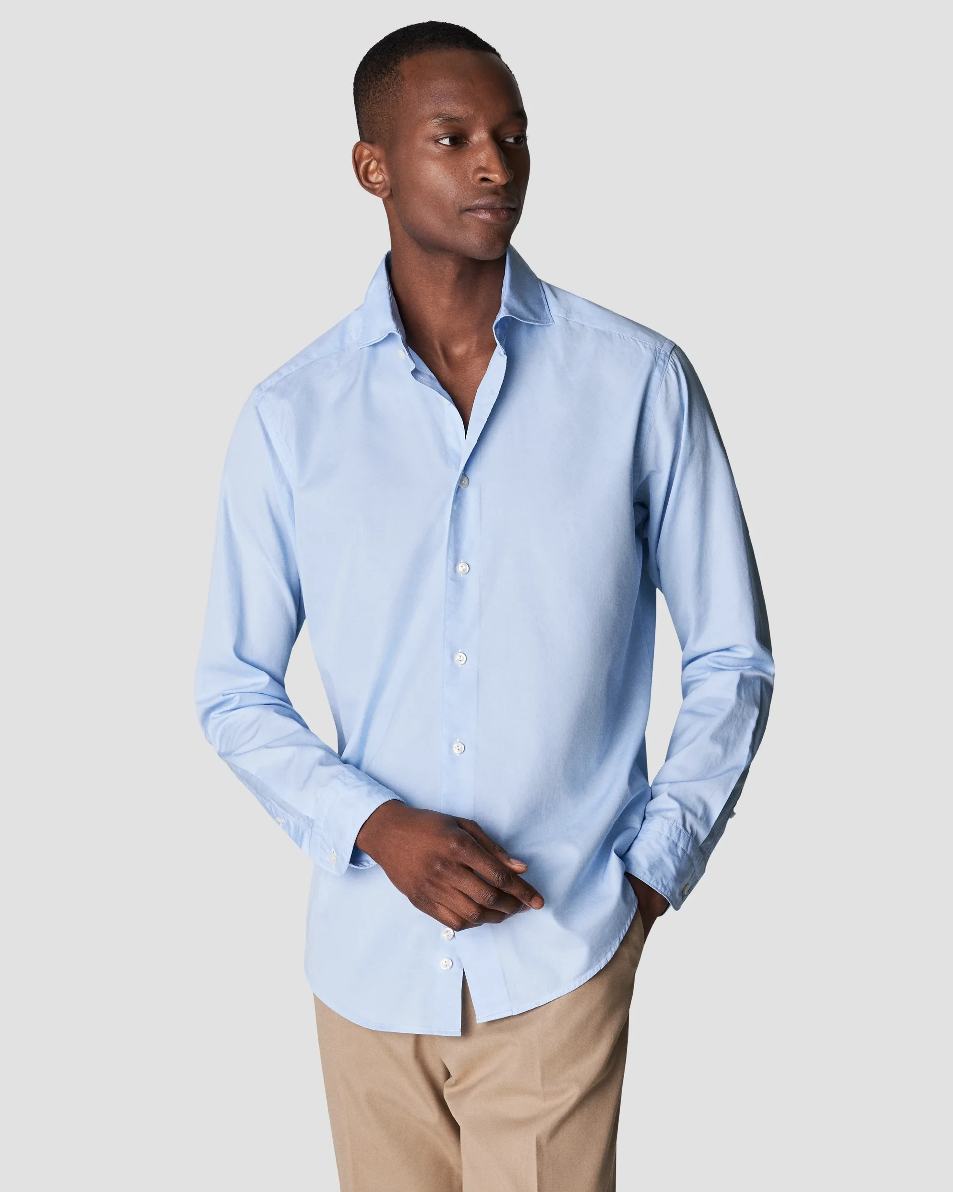 Eton Light Blue Cotton & Tencel™ Lyocell Shirt | Slim fit - casual | Size  41