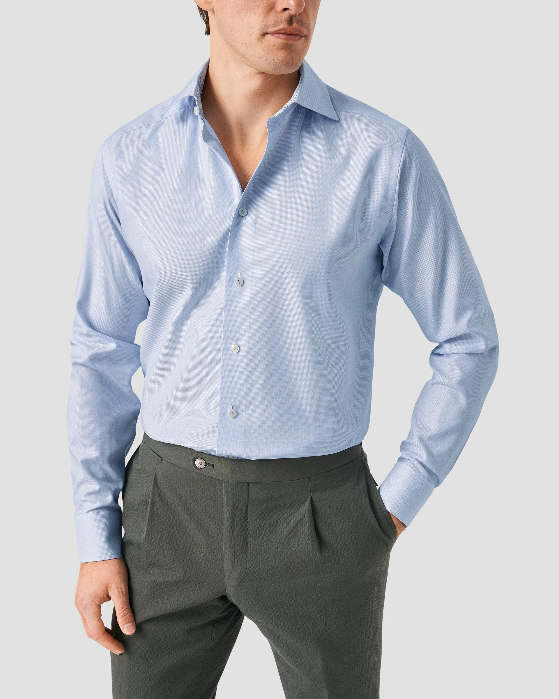 Eton Light Blue Cotton & TENCEL™ Lyocell Shirt | Contemporary fit | Size  40