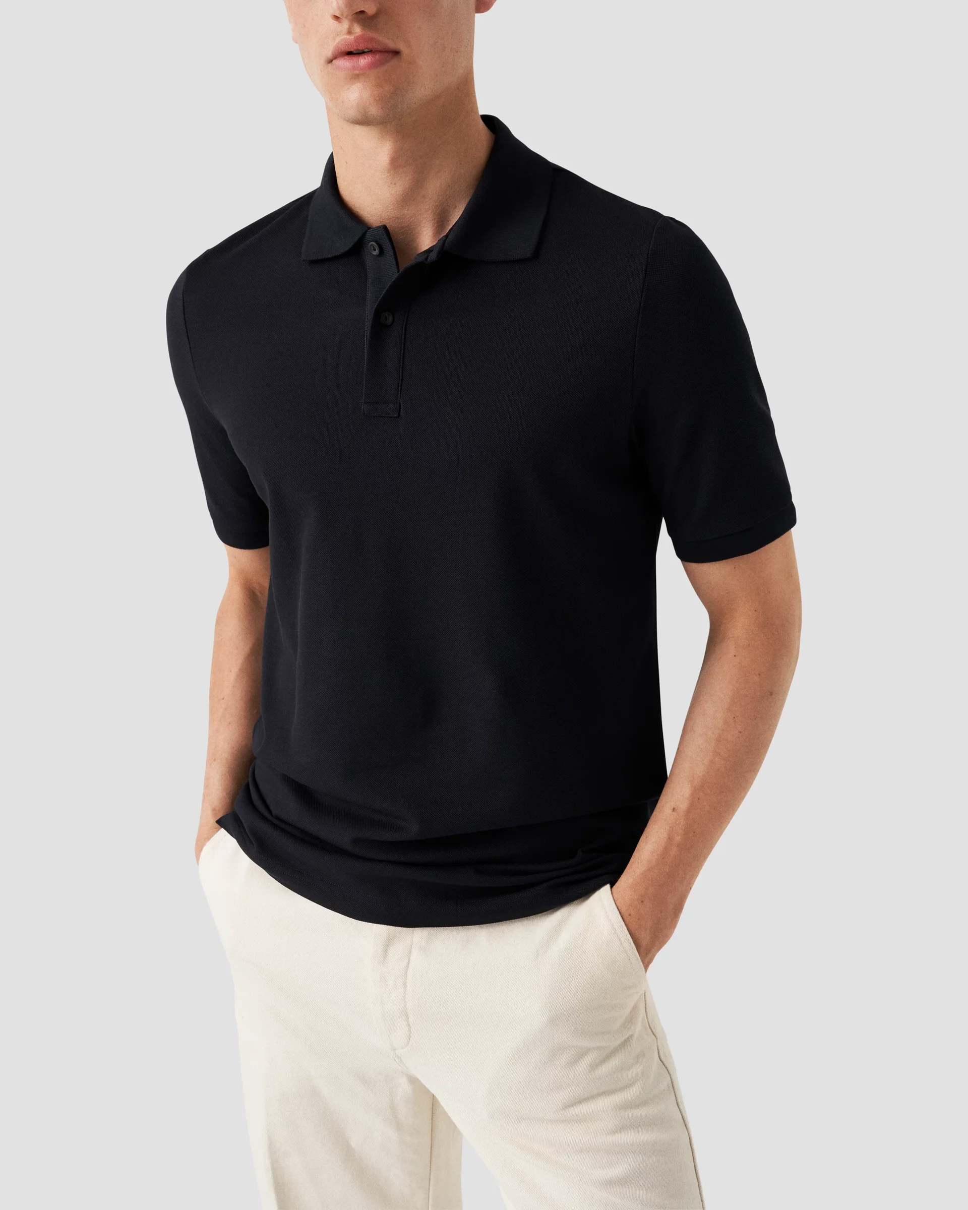 Eton Piqué-Polohemd In Navy | Regular Fit | Größe XS