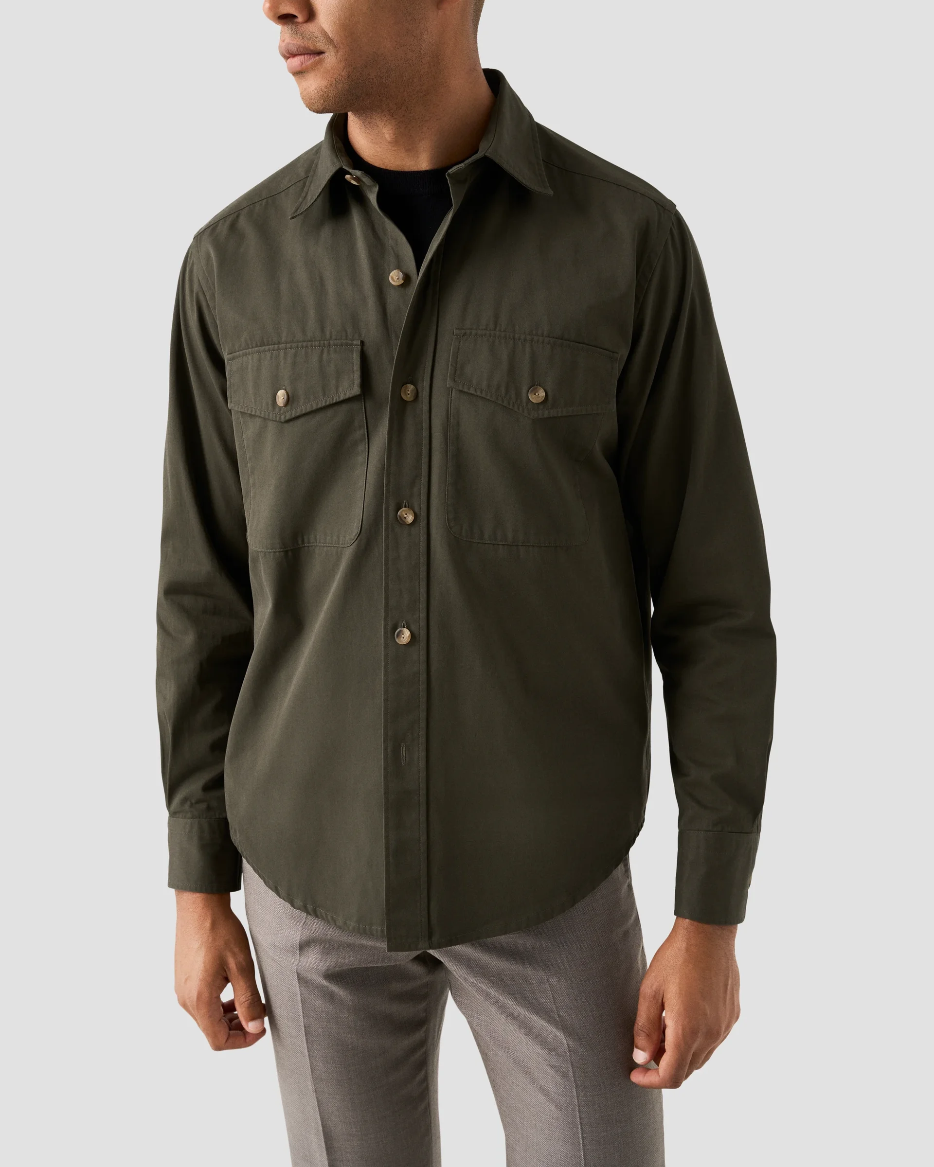 Eton Solid Heavy Twill Overshirt | Relaxed fit | Size  XL
